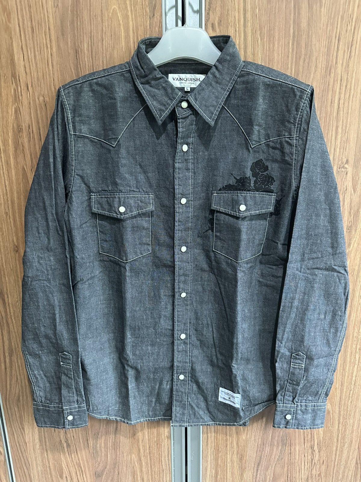 Vanquish JAPANESE BRAND VANQUISH CHAMBRY WESTERN SHIRT Size US L / EU 52-54 / 3 - 1 Thumbnail