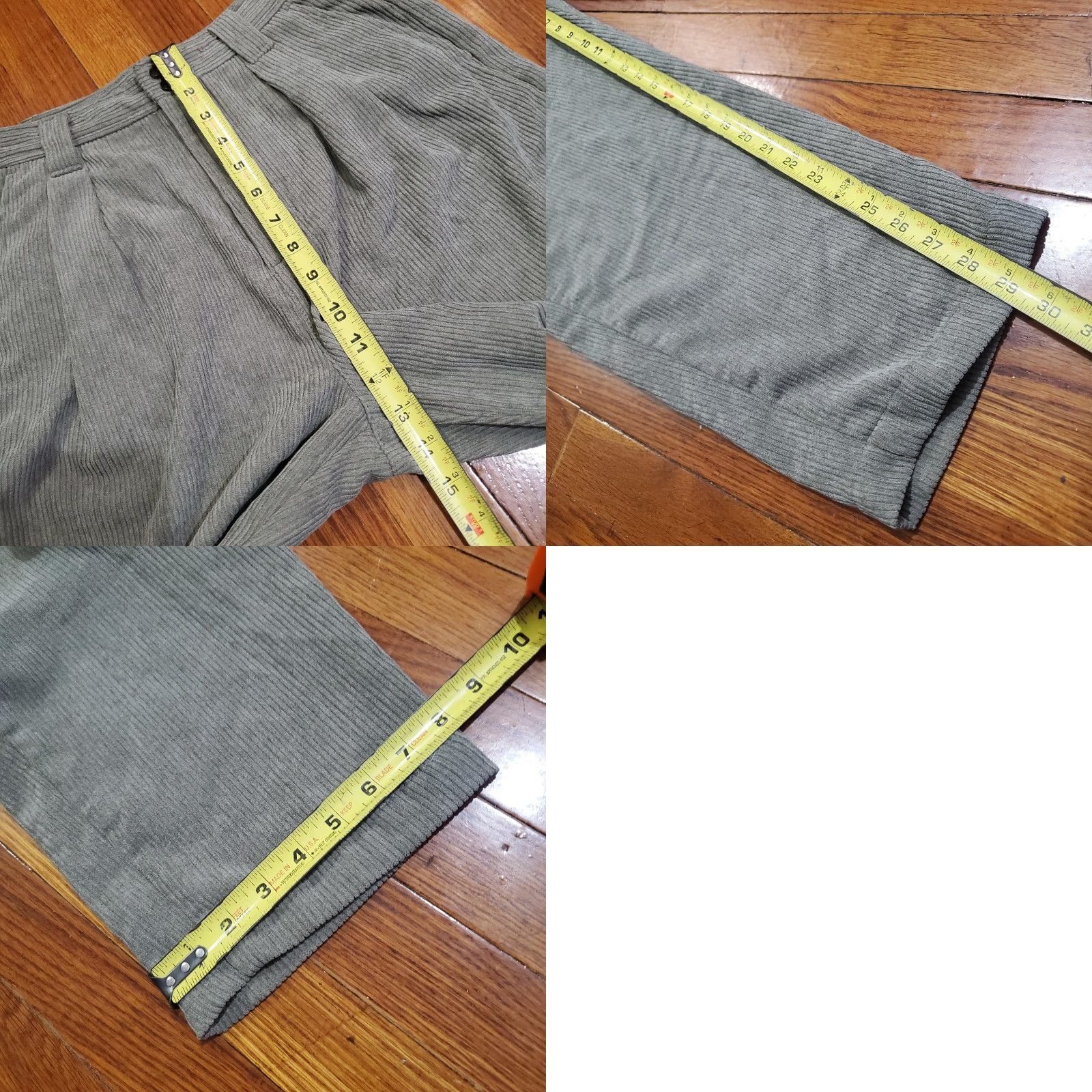 Madewell Madewell Pants Womens 4 Green Corduroy Pleated High Waist Tapered Dress Trousers Size 27" / US 4 / IT 40 - 9 Thumbnail