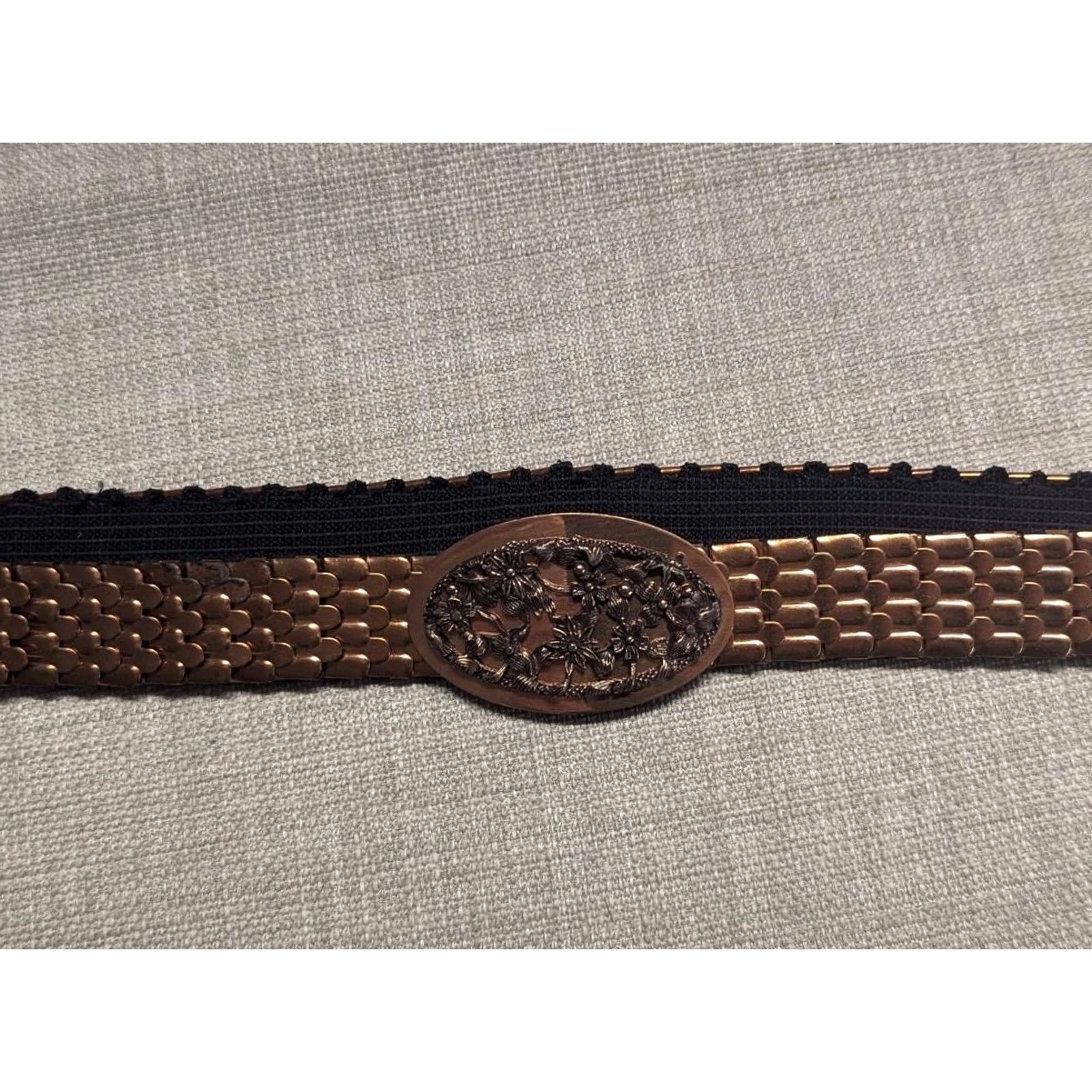 Vintage VINTAGE GLAM golden belt METAL gliz 32 hollywood 1990s copper BUCKLE chainmail Womens Size ONE SIZE - 4 Thumbnail