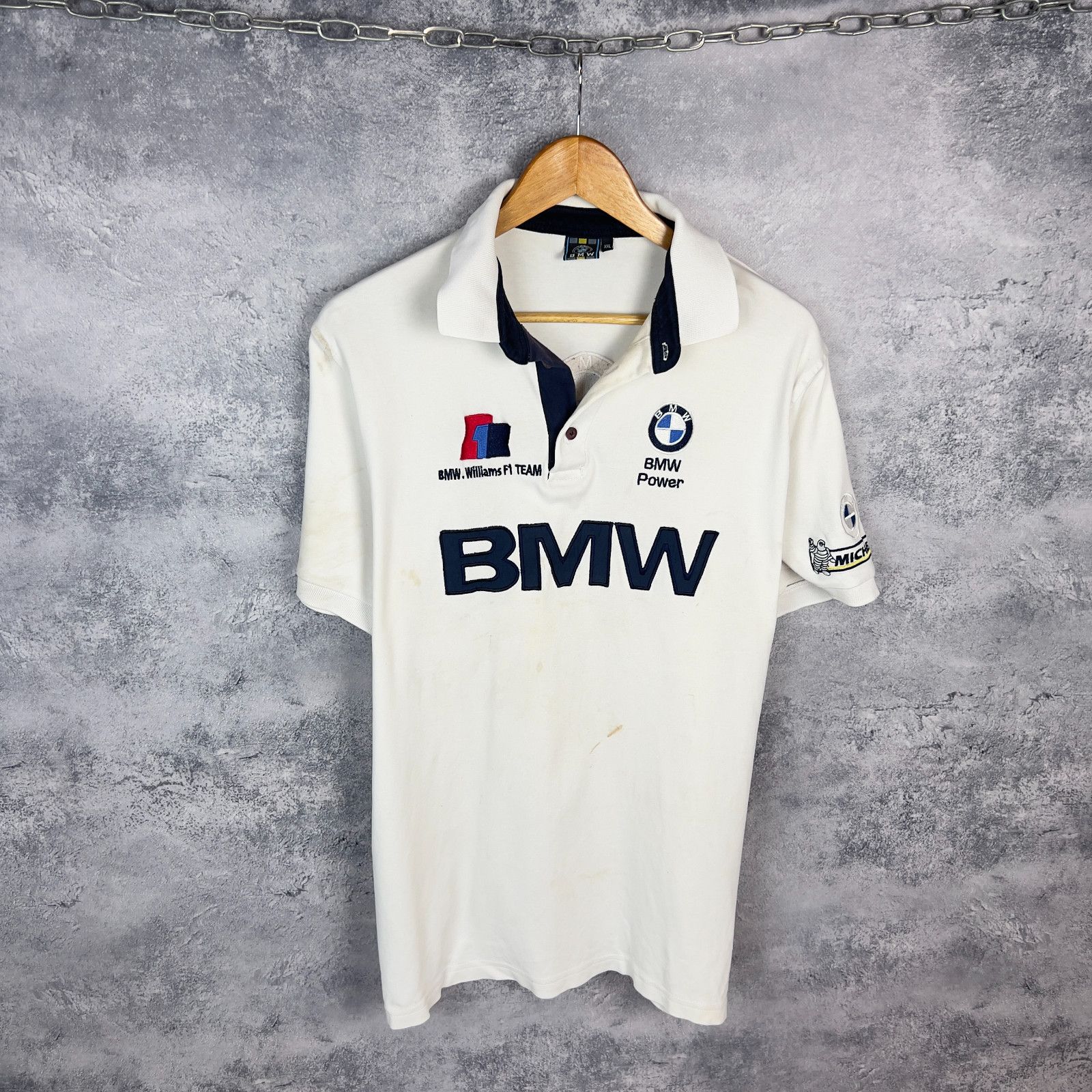 BMW Bmw Polo Shirt F1 Men's Size XXL White Cotton Short Sleeve` Size US XXL / EU 58 / 5 - 1 Thumbnail