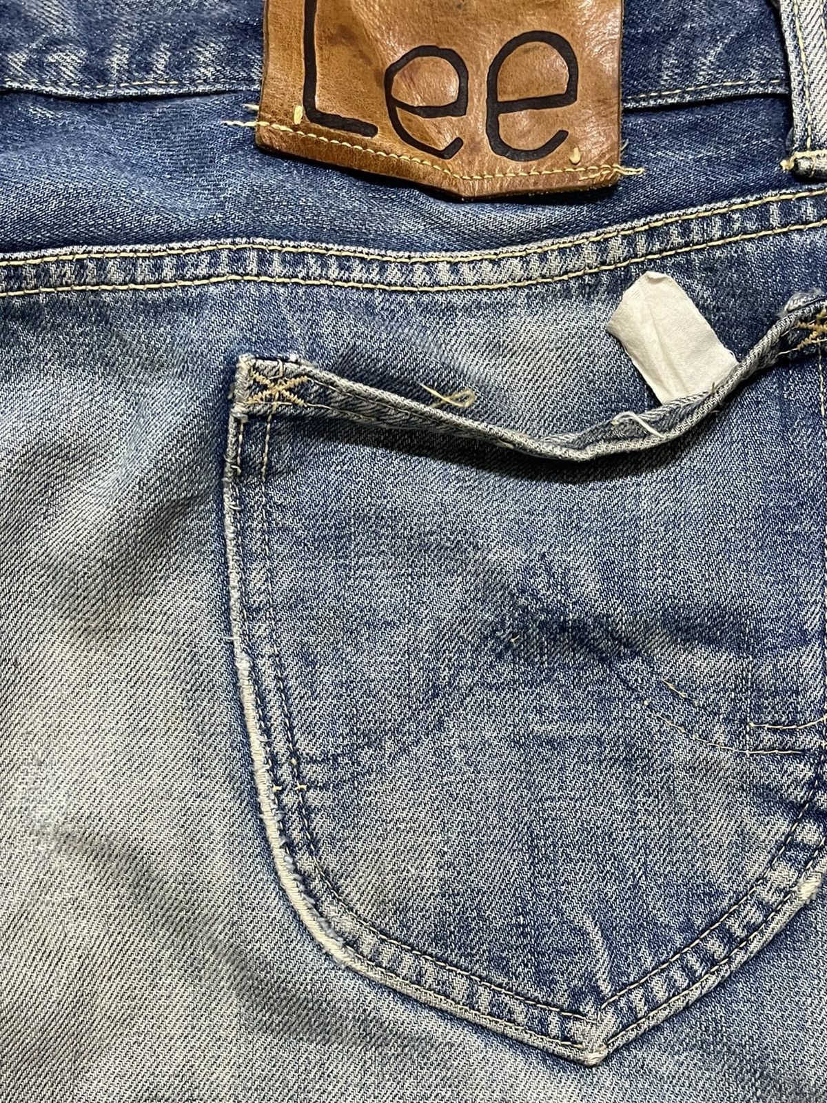 Lee Vintage 70s Lee Union Made Selvedge Mud Wash Faded Distress Size US 32 / EU 48 - 13 Thumbnail