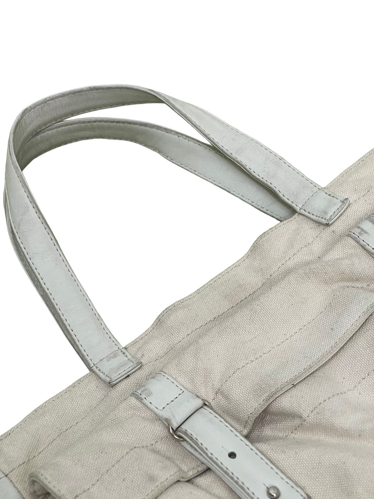 Yohji Yamamoto Yohji Yamamoto Tote Bag Leather Cotton Canvas Size ONE SIZE - 18 Thumbnail