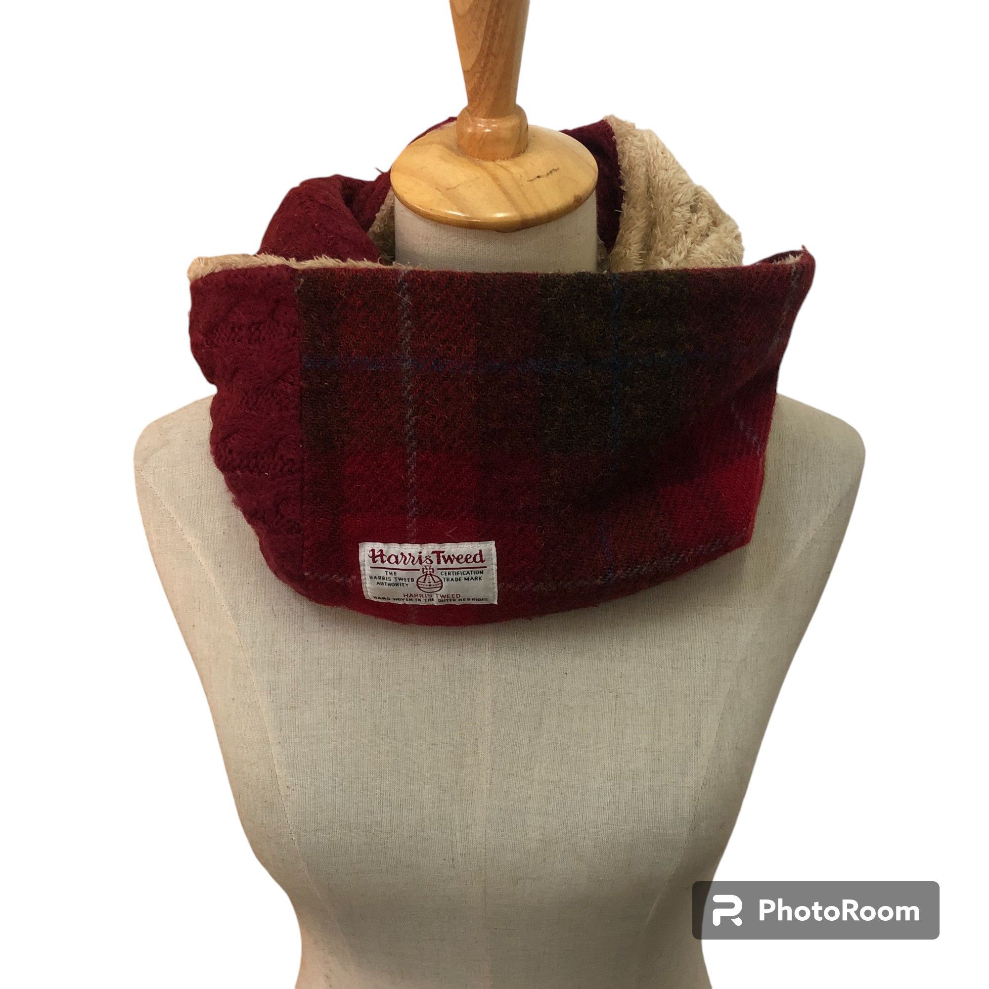 Harris Tweed Harris Tweed Cable Knit Wool Scarf Muffler Snood V2036 Size ONE SIZE - 1 Thumbnail