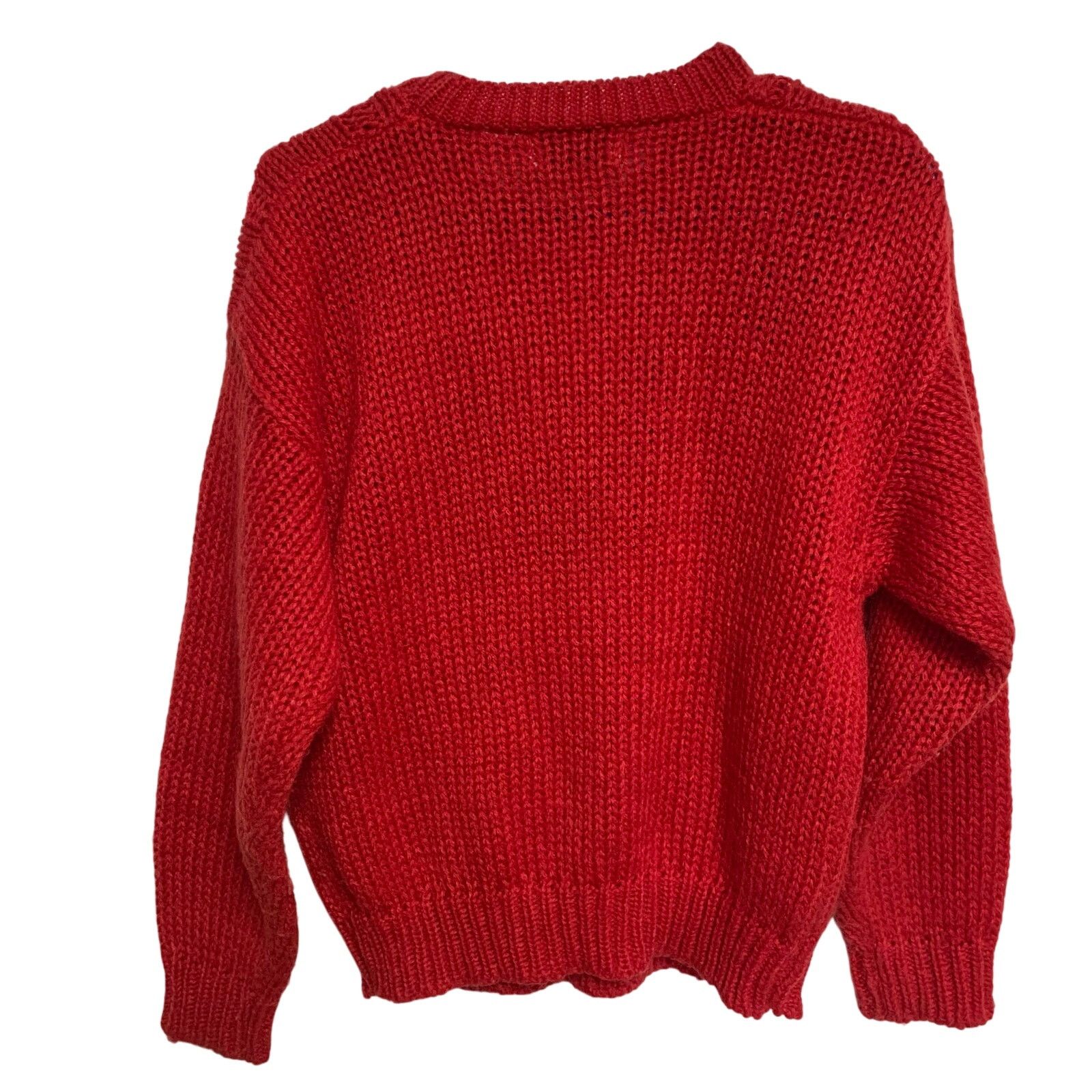 Vintage Mainframe Vintage Women’s Red Floral Embroidered Sweater Med Size M / US 6-8 / IT 42-44 - 2 Thumbnail