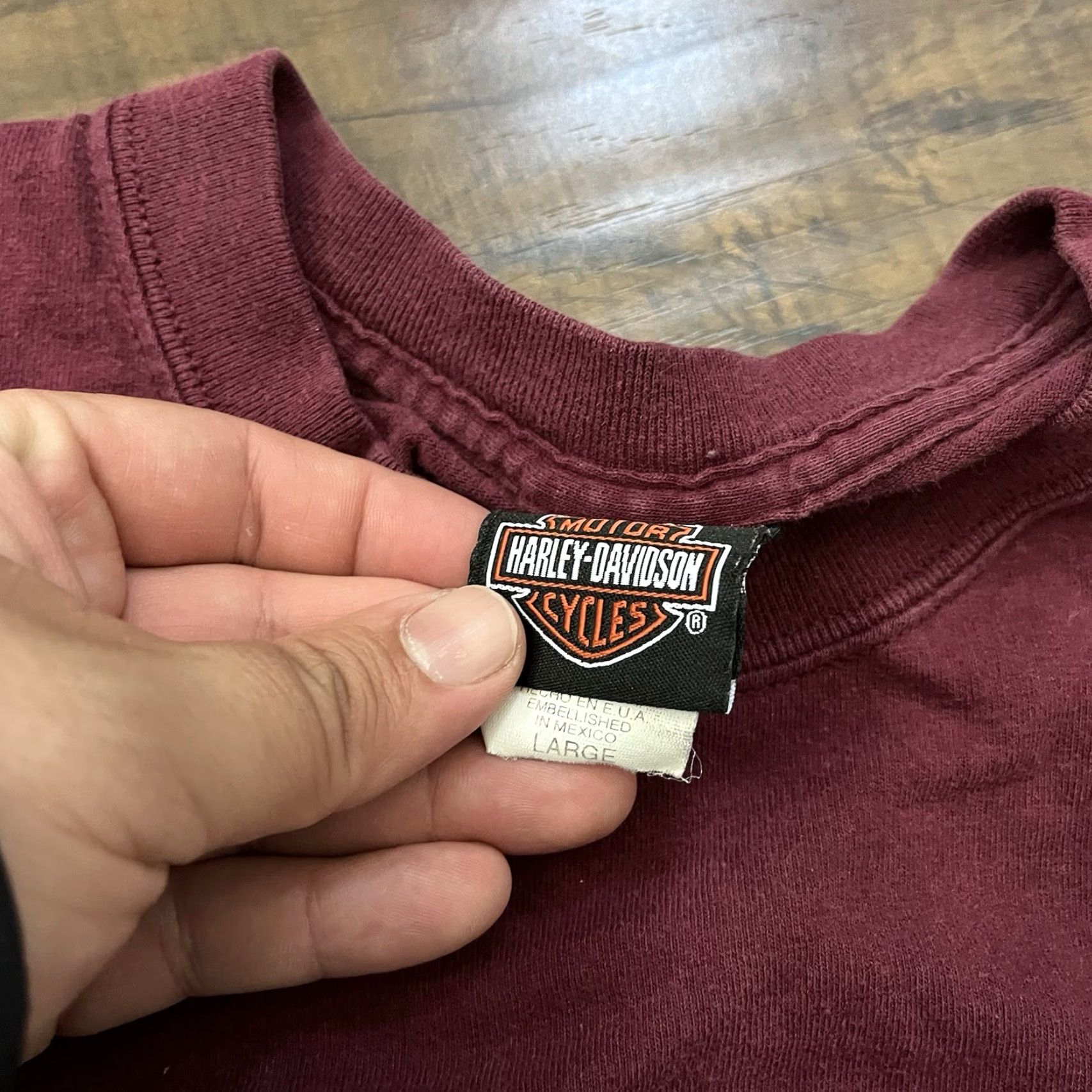 Harley Davidson VINTAGE Harley-Davidson Flame Engine V-Twin Shirt Large Tennessee Eagle Burgundy Size US L / EU 52-54 / 3 - 5 Thumbnail
