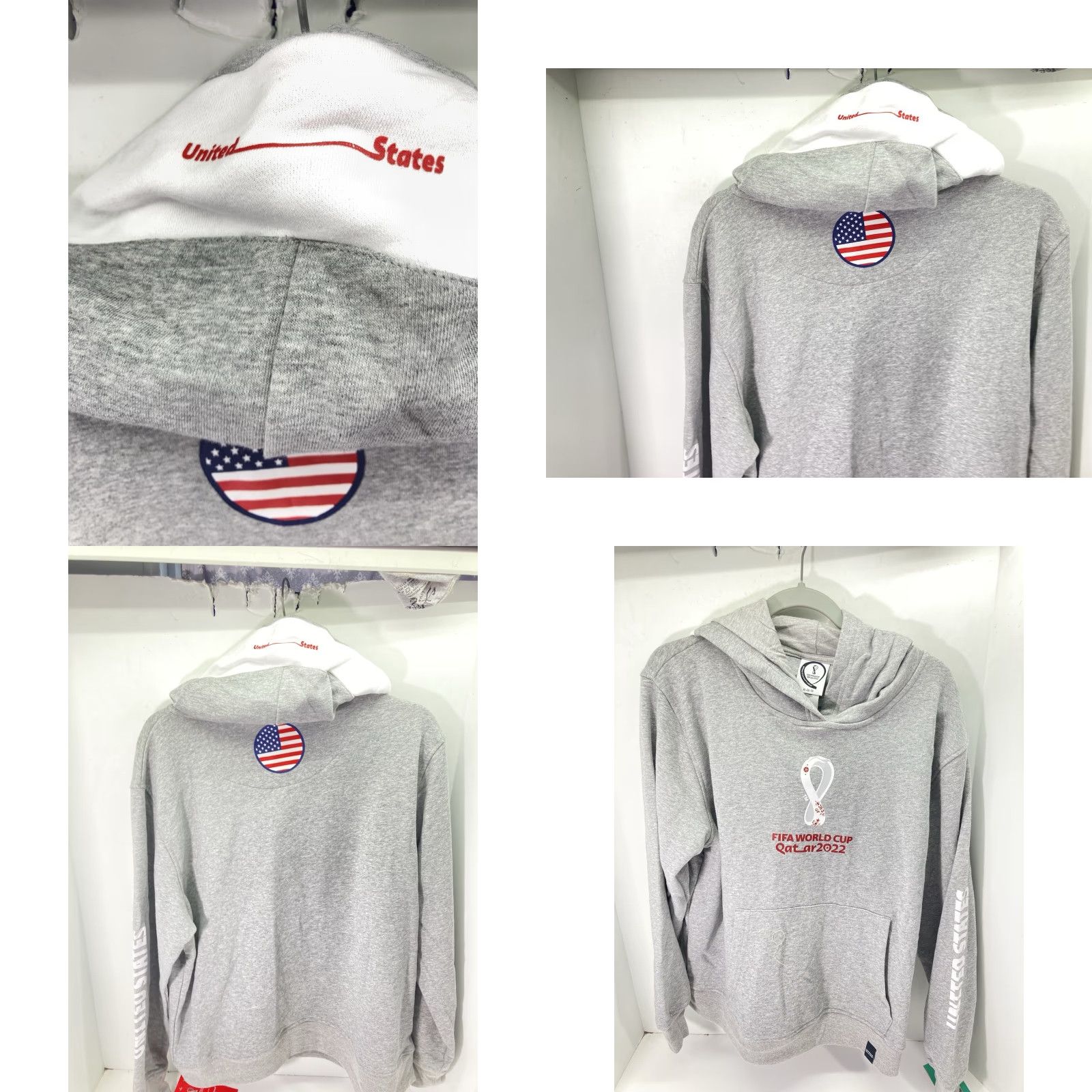 Vintage FIFA World Cup 2022 Hoodie Sweatshirt Men XL Gray Pullover Cotton USA NWT Size US XL / EU 56 / 4 - 9 Thumbnail