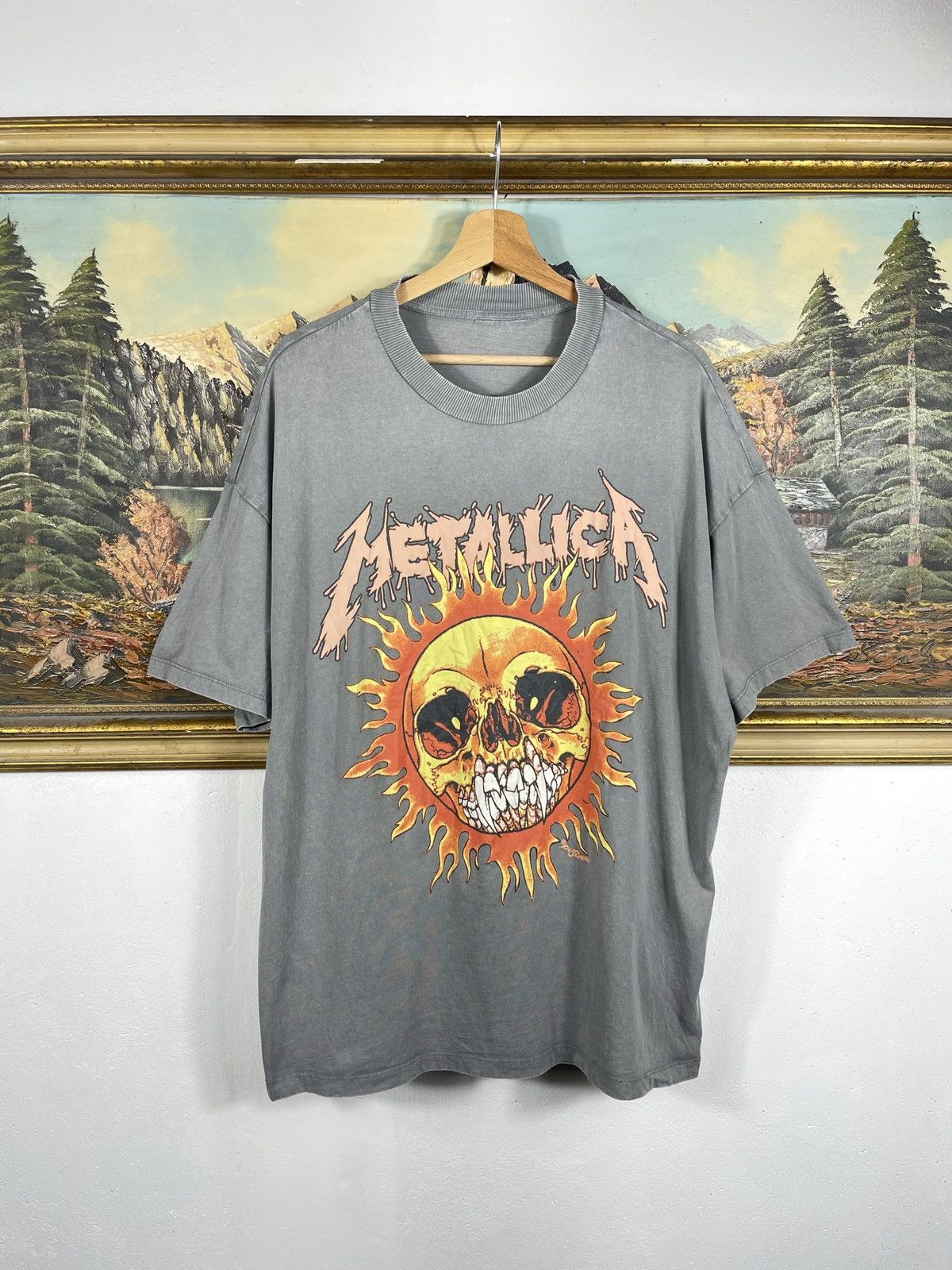 Band Tees × Metallica × Vintage Metallica Retro 00s Tshirt Band Merch Tees Fire Baggy Loose Size US XL / EU 56 / 4 - 1 Thumbnail