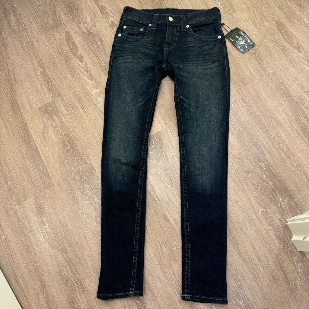 True Religion True Religion Rocco Relaxed Skinny Jeans Embroidered Women 2 Size 29" - 1 Thumbnail