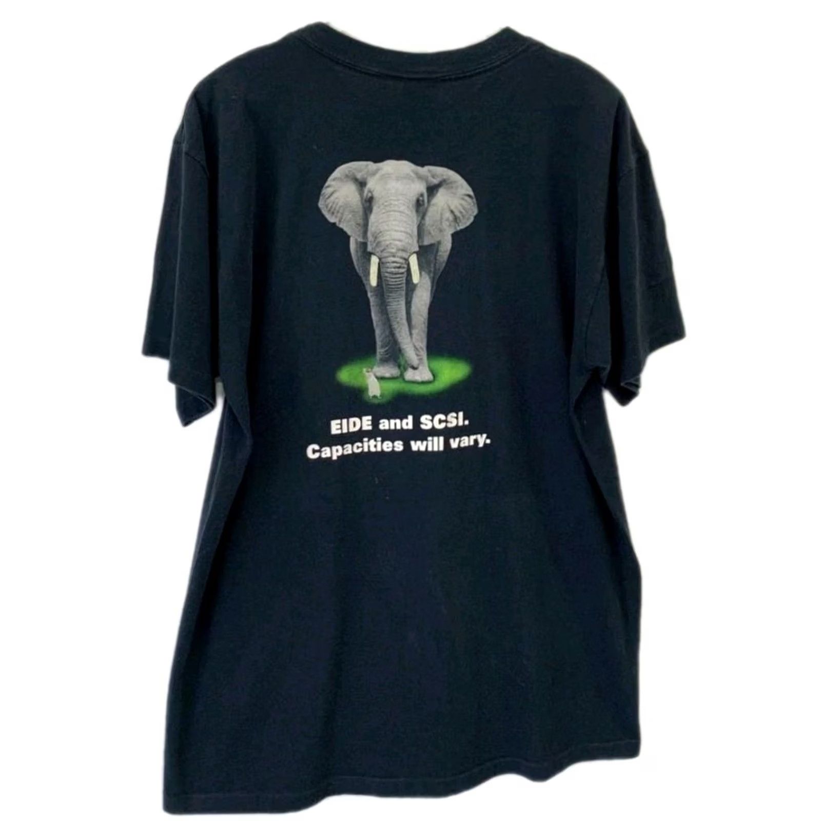 Anvil VINTAGE Western Digital T-Shirt Elephant SCSI EIDE Tech Promo Black Anvil L#83 Mens Adult Large Short Sleeve Graphic T-Shirt WT Size US L / EU 52-54 / 3 - 2 Thumbnail