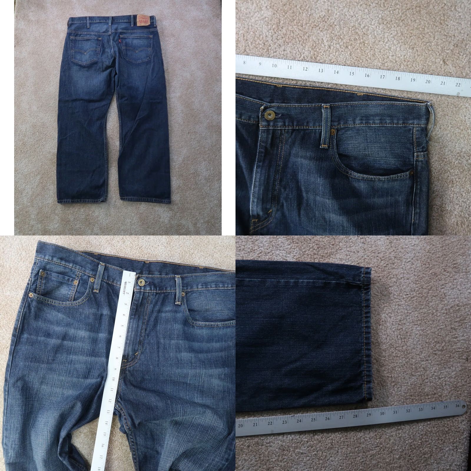 Levi's Levi's Jeans 569 Straight Men 38x30 Blue Denim 5-Pocket Relaxed Baggy Medium Wash Size US 38 / EU 54 - 8 Thumbnail