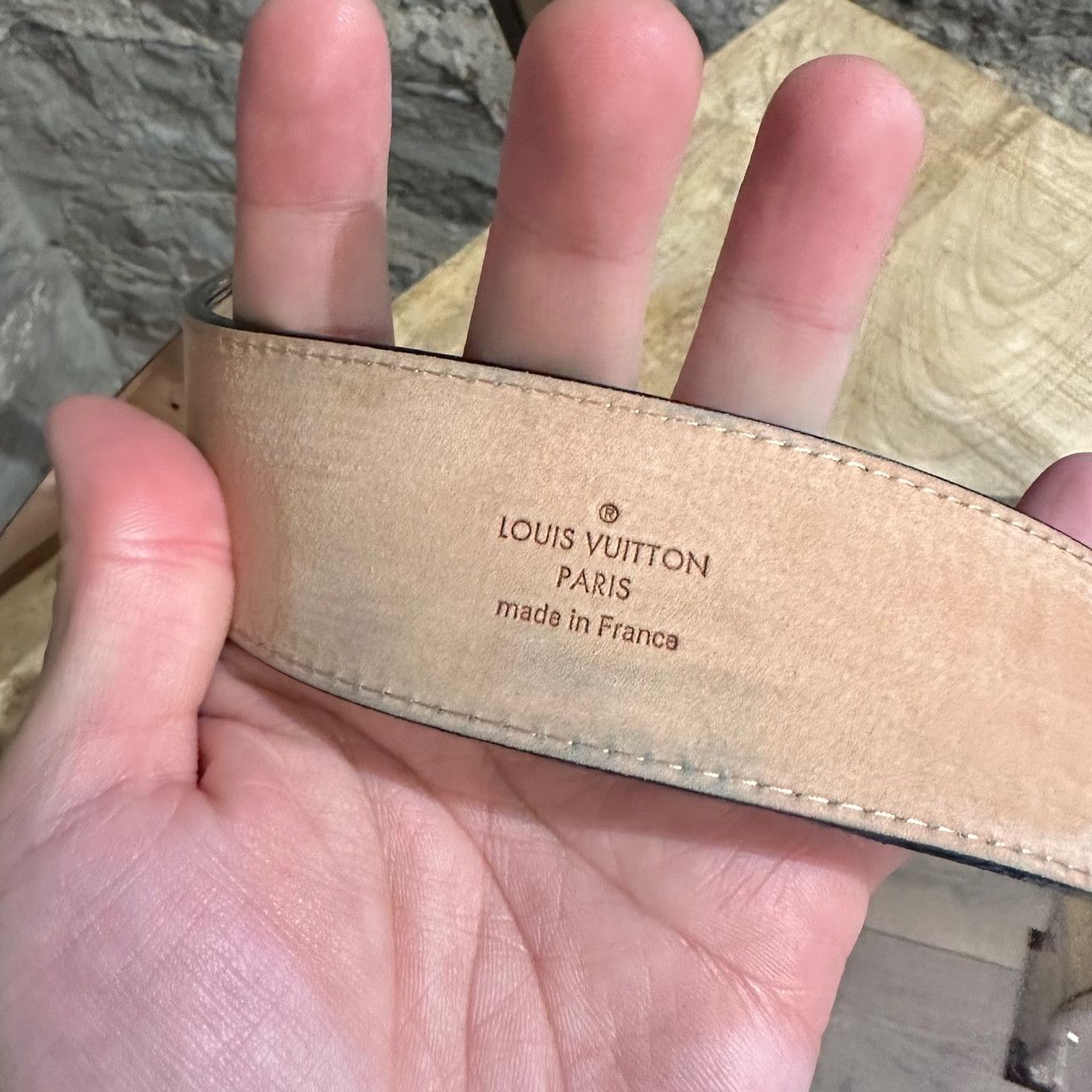 Louis Vuitton Louis Vuitton Black Epi Electric LV Initiales 40mm Belt Size 32 - 8 Thumbnail