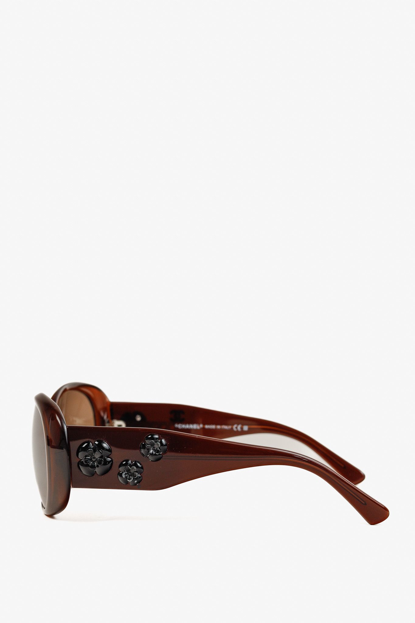 Chanel Chanel 5113 Brown Camellia-Detail Oversized Sunglasses Size ONE SIZE - 3 Thumbnail