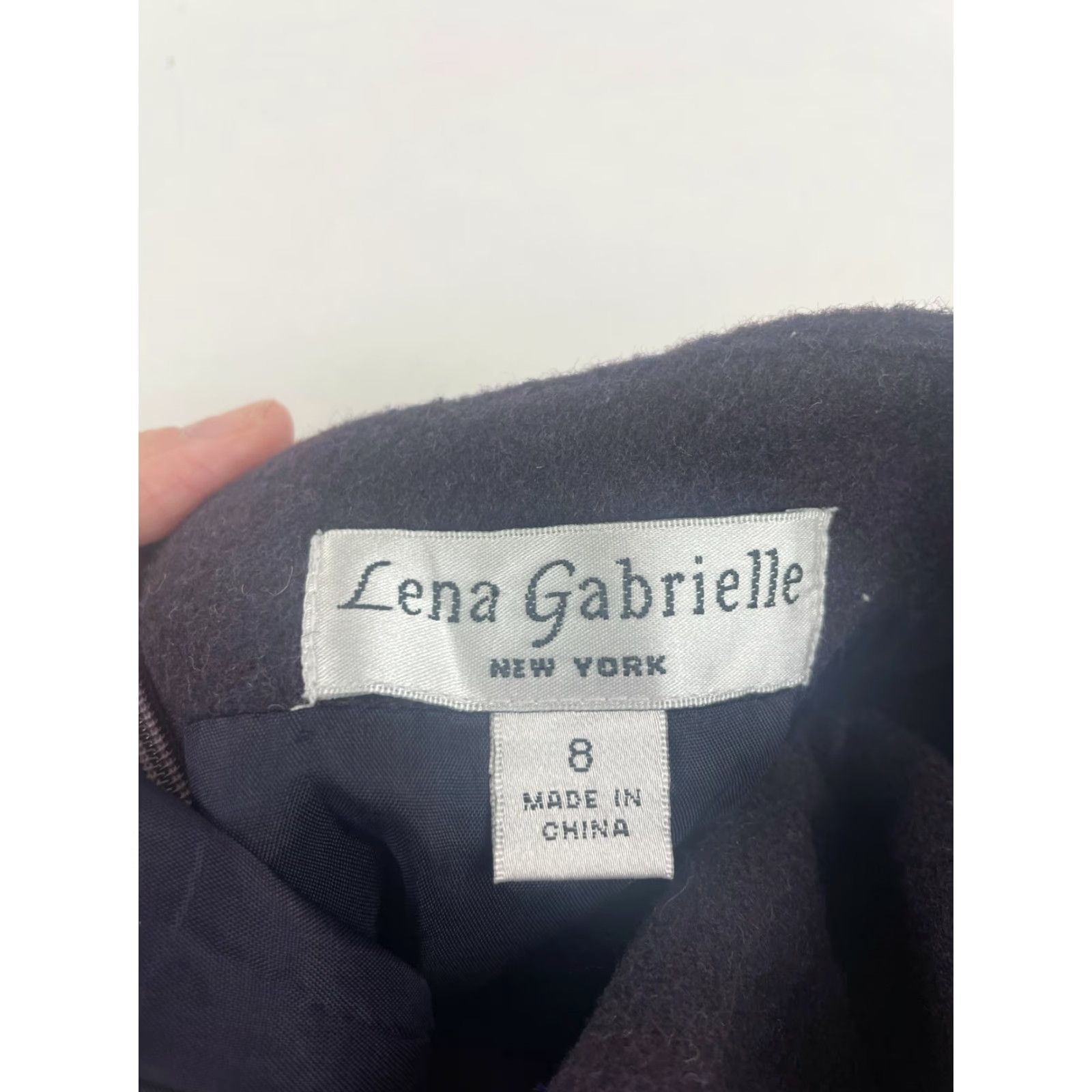 Vintage Lena Gabrielle Pencil Skirt Women's Size 8 Dark Purple Back Zip Wool Blend Lined Size 30" / US 8 / IT 44 - 5 Thumbnail