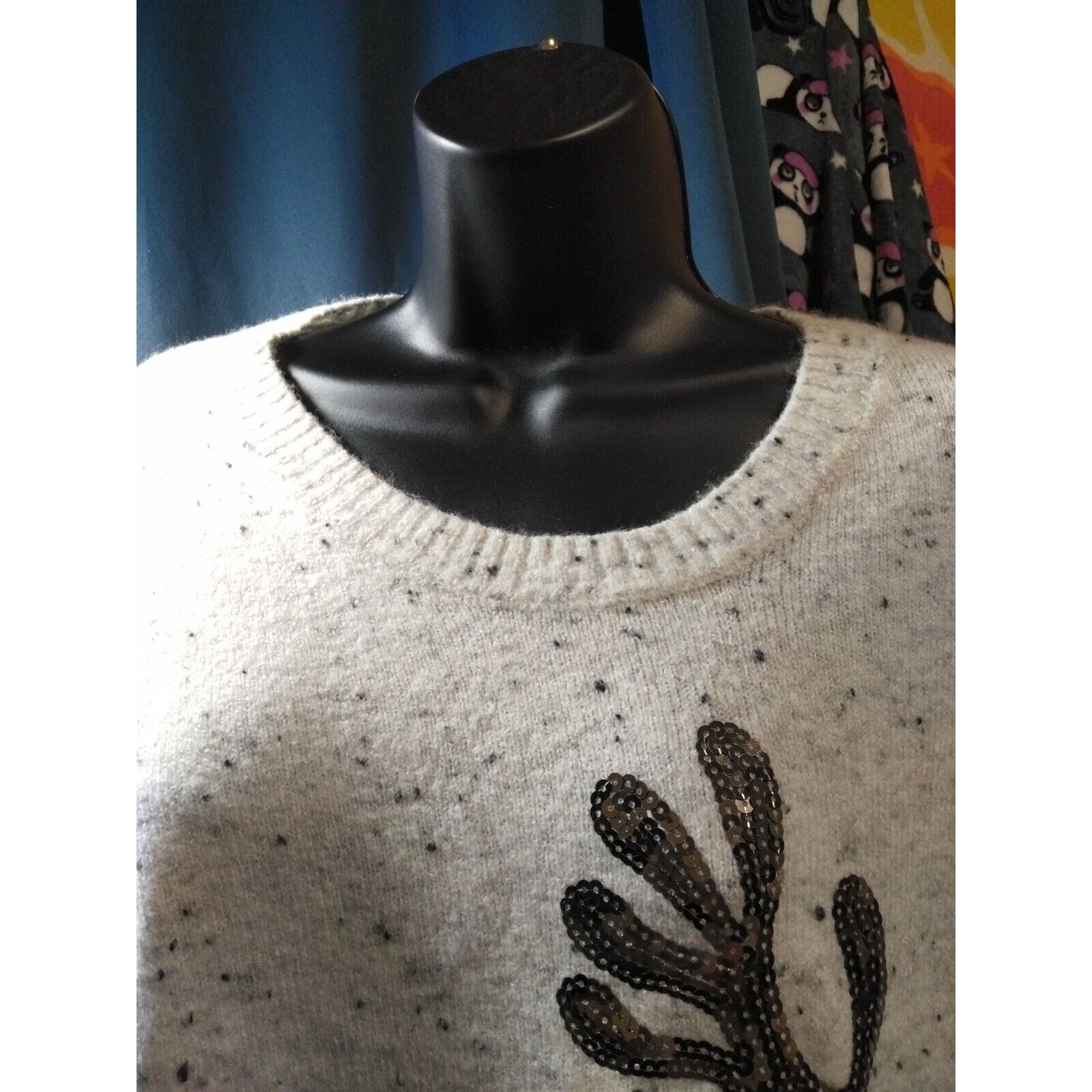 Other Karen Scott Women White Holiday Sweater Xl Raindeer Sequins Size XL / US 12-14 / IT 48-50 - 4 Thumbnail