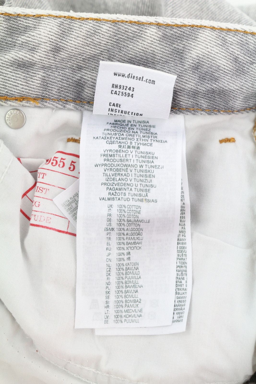 Diesel 1955-FS2 007F8 W32/L34 Side Zip Regular Straight 85389 Size US 32 / EU 48 - 10 Thumbnail