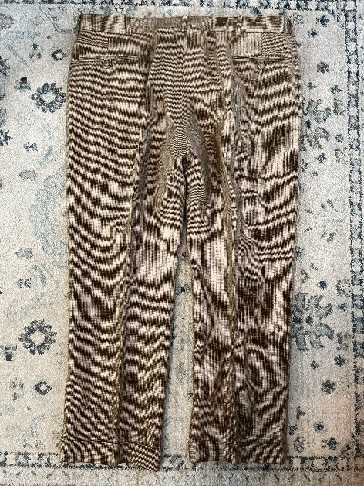 Polo Ralph Lauren × Vintage Mini Houndstooth Check Flax Trouser Size US 38 / EU 54 - 5 Thumbnail