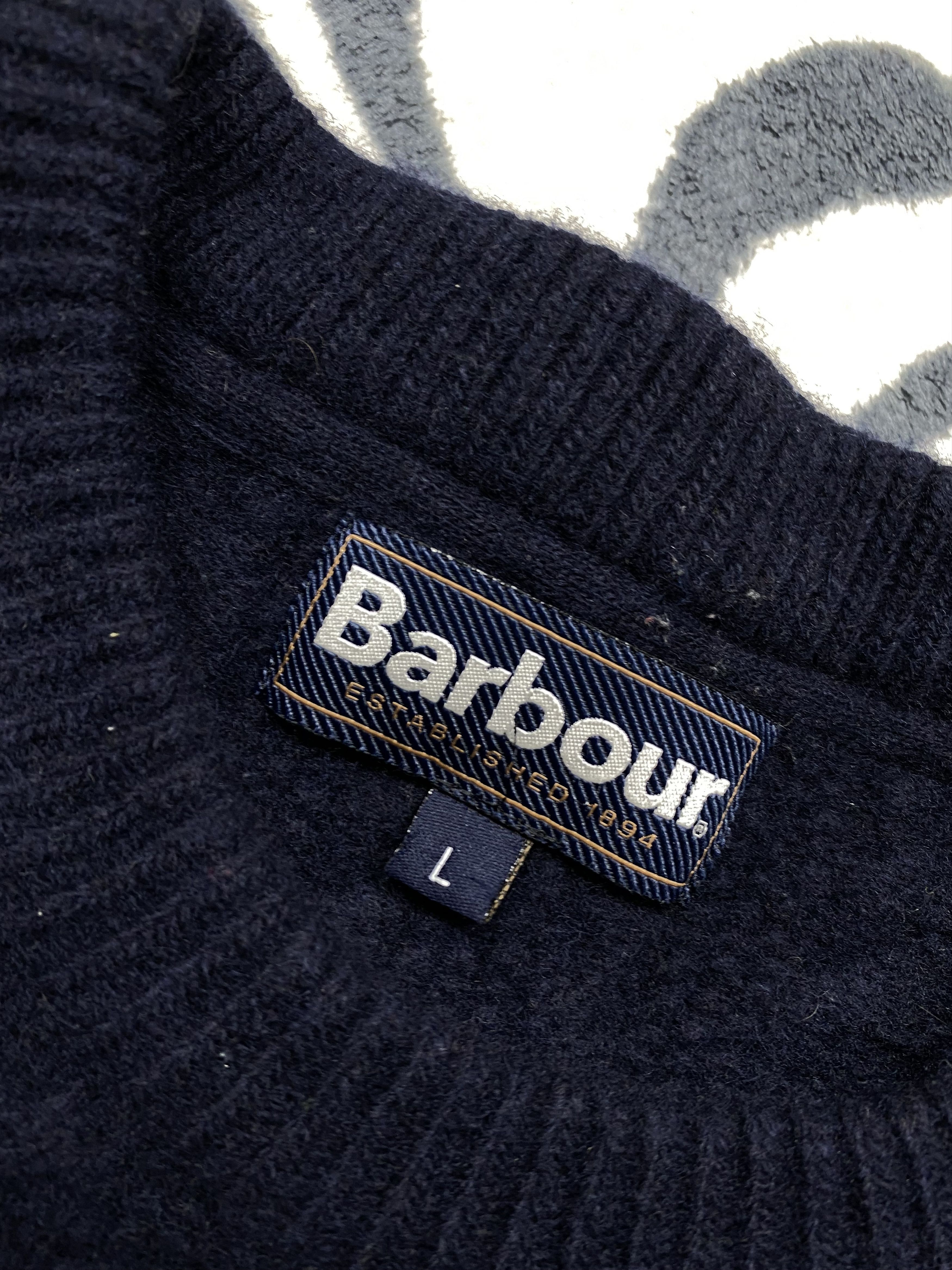 Barbour × Vintage Barbour Vintage Mens Wool Knit Sweater Y2K Size US L / EU 52-54 / 3 - 4 Thumbnail
