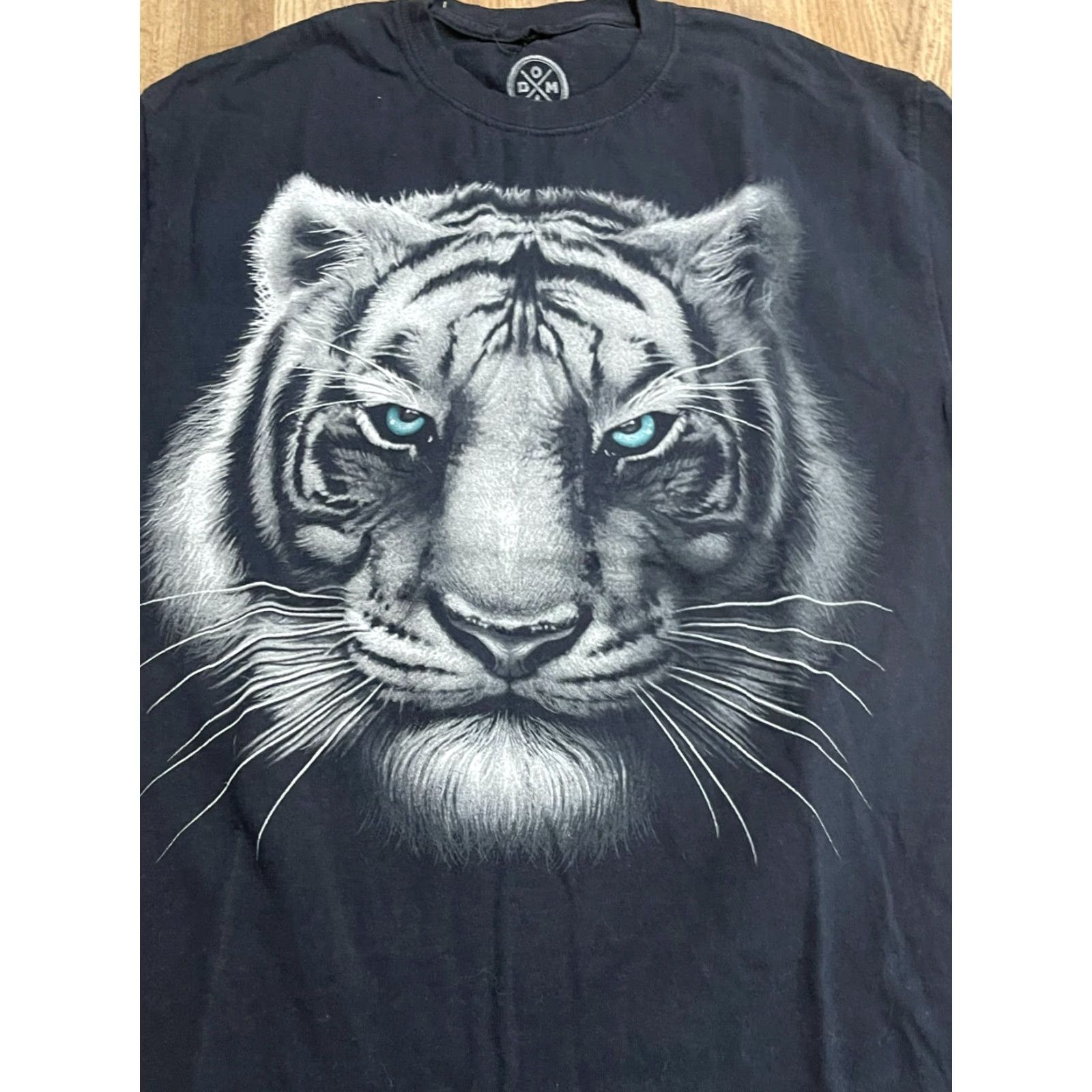 Vintage DOM Shirt Women's Medium Black Printed White Tiger Face Shirt Size M / US 6-8 / IT 42-44 - 5 Thumbnail