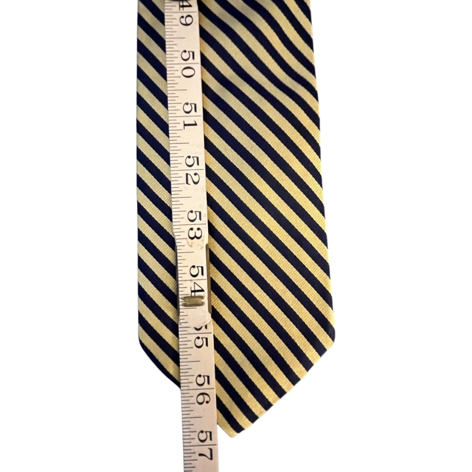 Brooks Brothers Brooks Brothers Makers Silk Repp Tie Navy Gold Striped USA Size ONE SIZE - 5 Thumbnail