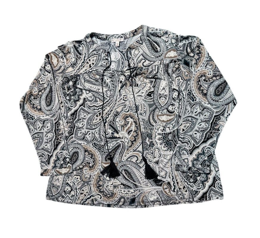 Other Established 1962 Paisley Tassel Peasant 1X Boho Tunic Blouse Size XXL / US 16-18 / IT 52-54 - 1 Thumbnail