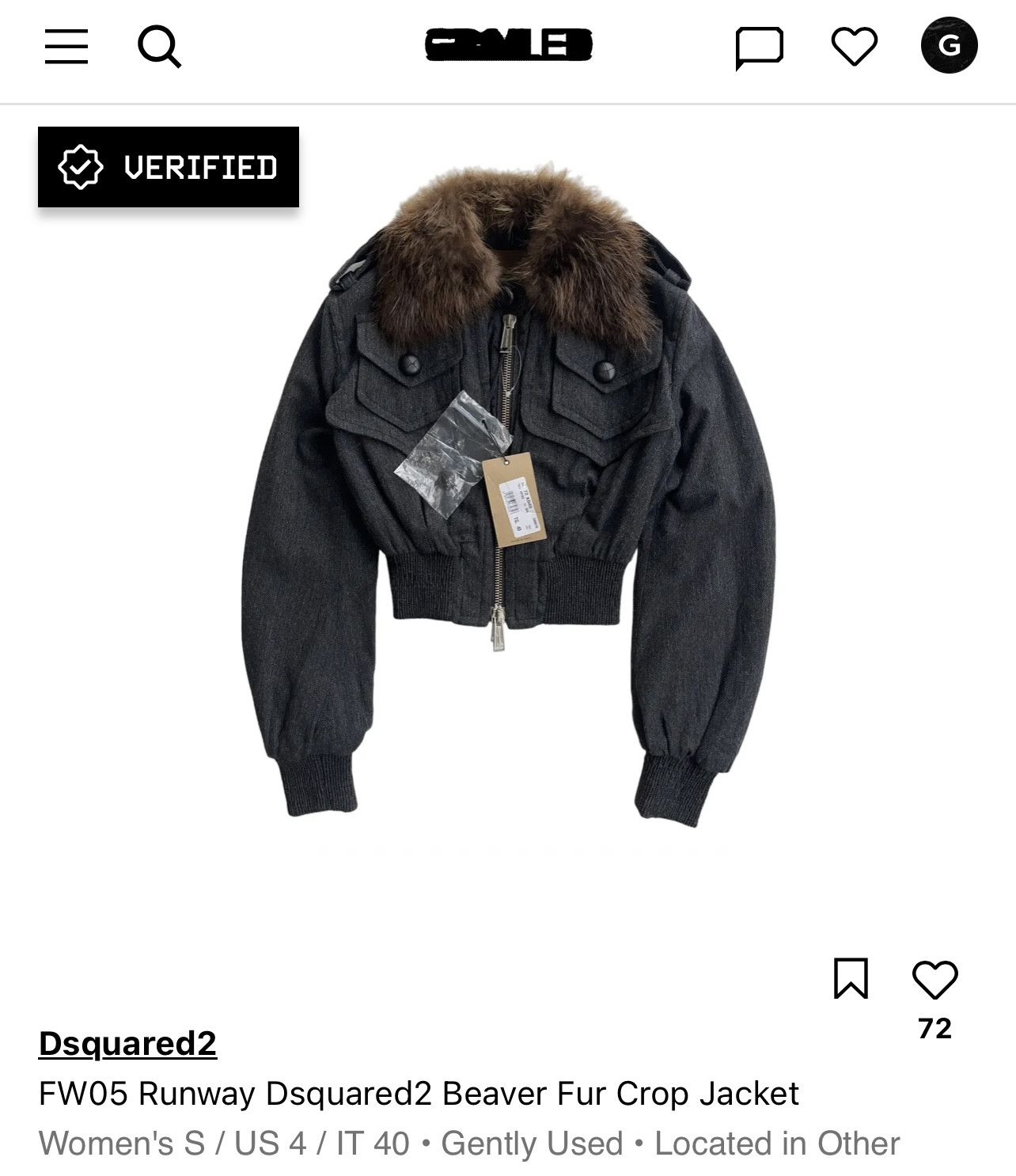 Dsquared2 FW05 Runway Dsquared2 Beaver Fur Crop Jacket Size S / US 4 / IT 40 - 17 Thumbnail