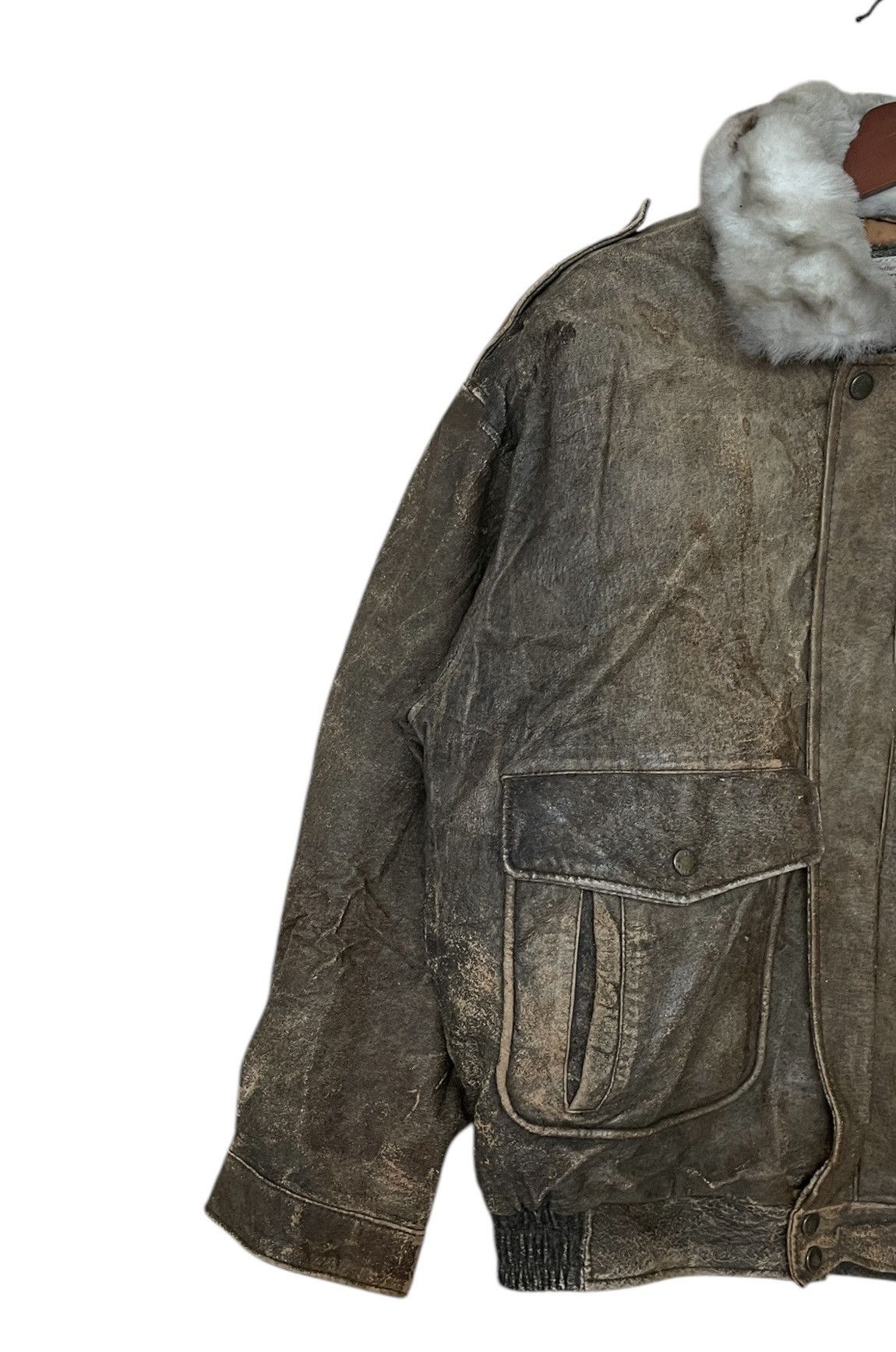 Vintage Vintage Brand Brunati Fur Leather Military Jacket 1990s Size US M / EU 48-50 / 2 - 5 Thumbnail