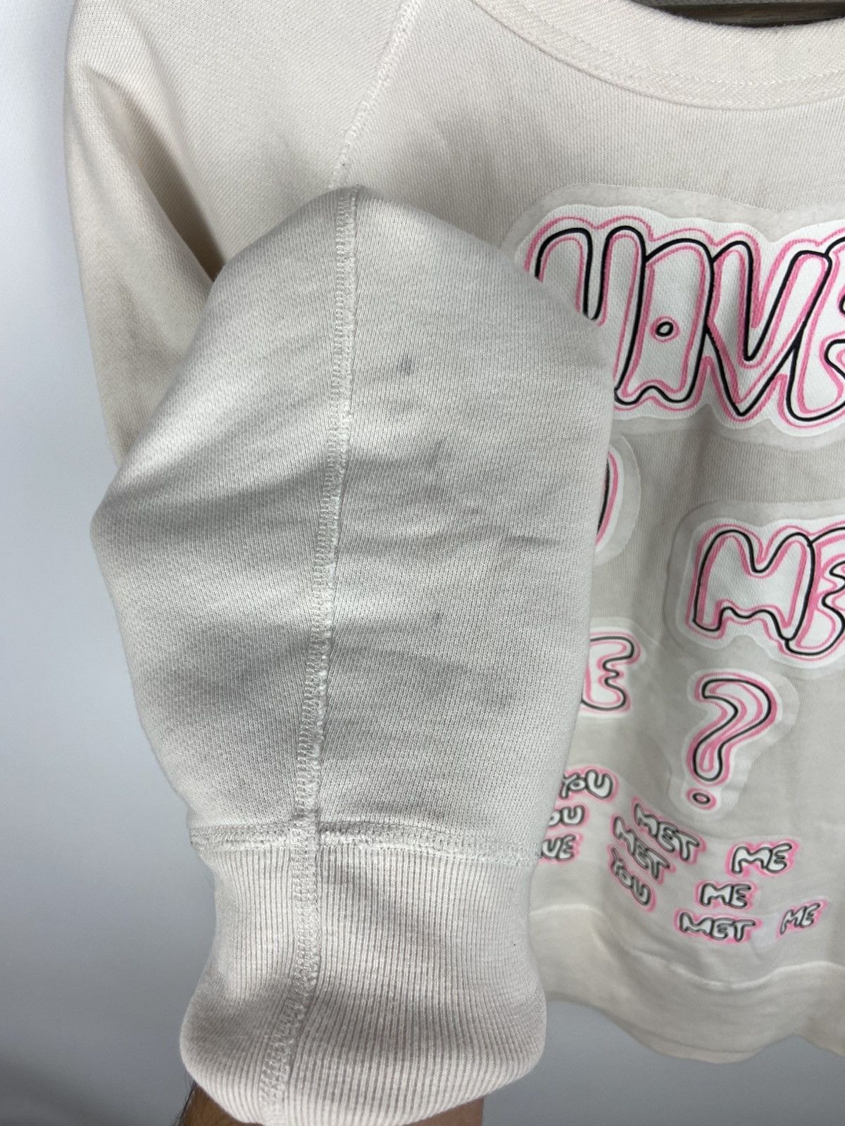 Acne Studios Acne Studios White Men's College Print Sweatshirt Sz S Size US S / EU 44-46 / 1 - 10 Thumbnail