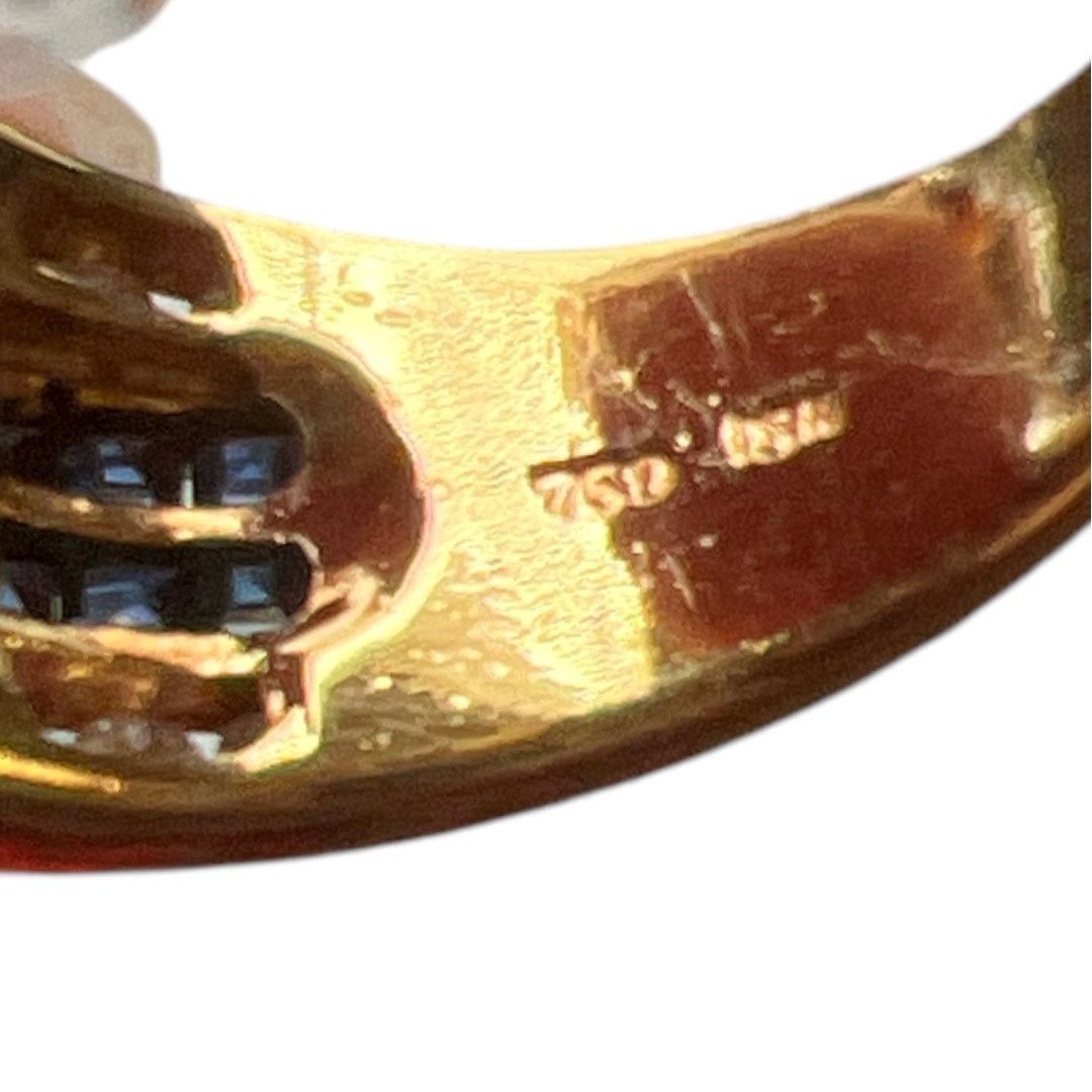 Other 18K Solid Gold Sapphires & Diamonds Ring, Band 5 Size ONE SIZE - 7 Thumbnail
