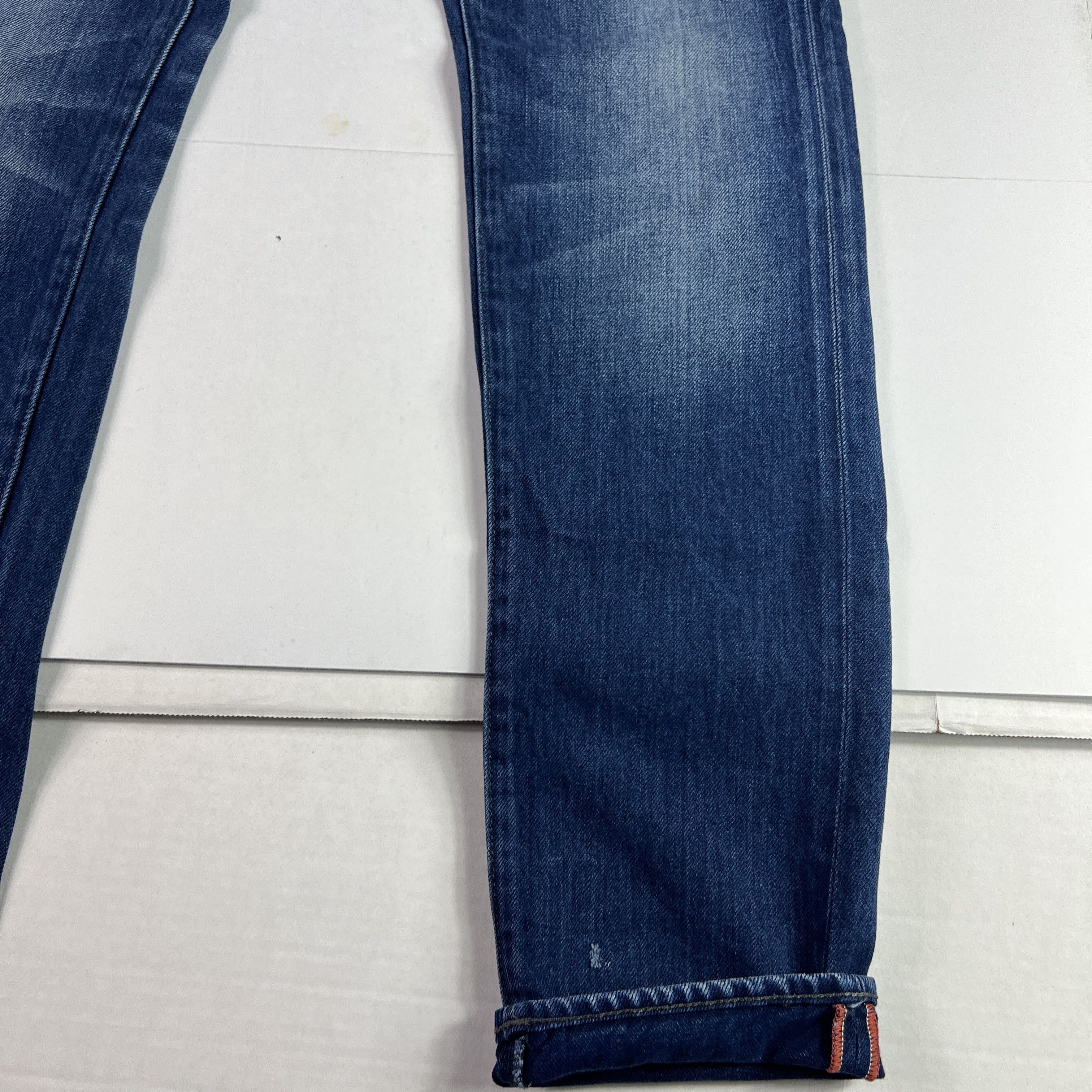 Superdry Super Dry Jean Loose Taper Biker Dark Blue Cotton Denim Size US 31 - 7 Thumbnail