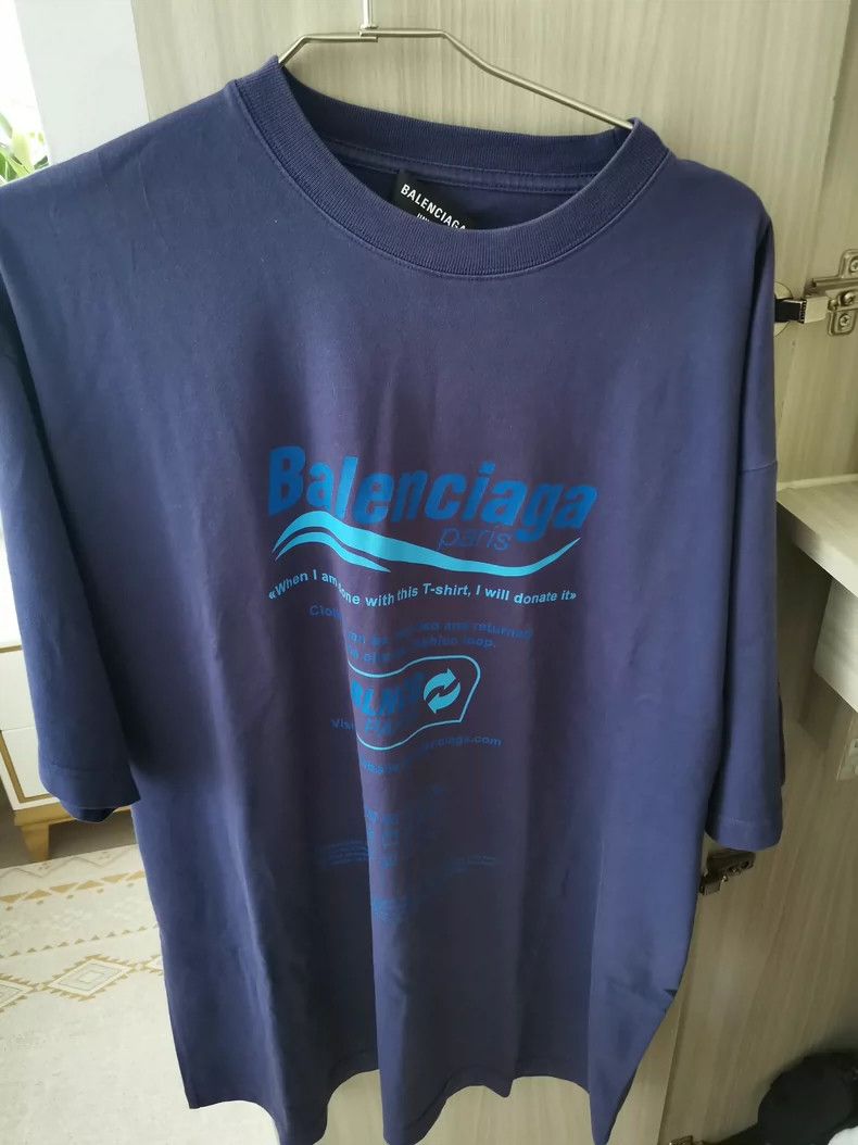 Balenciaga Balenciaga Blue-purple short-sleeve T-shirt Size US XS / EU 42 / 0 - 1 Thumbnail