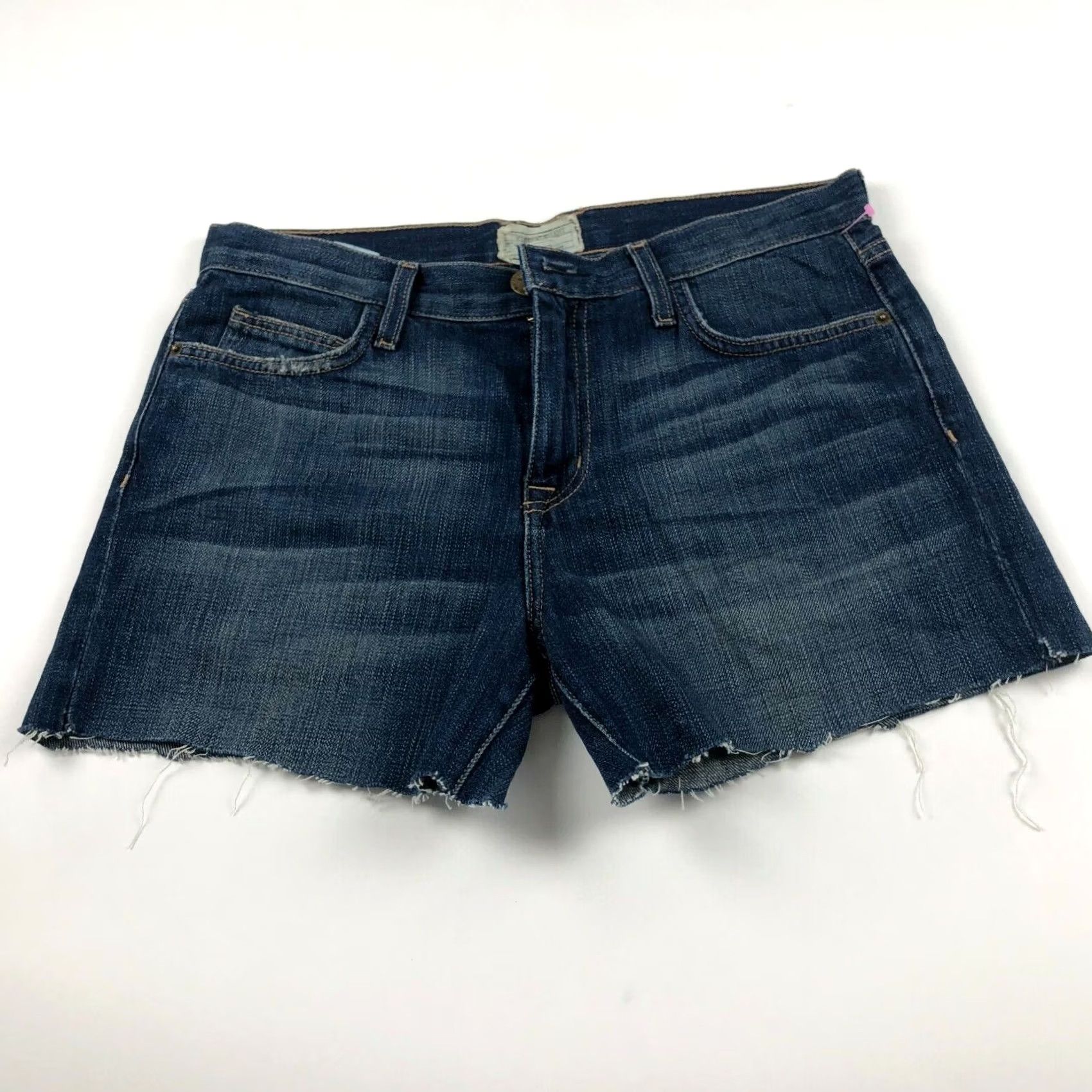 Vintage Current/Elliott Boyfriend Denim Shorts Women 26-0 32W Blue Cotton Zip Flat Front 100% Cotton Casual Activewear Jeans Shorts Size 24" / US 00 / IT 34 - 2 Thumbnail