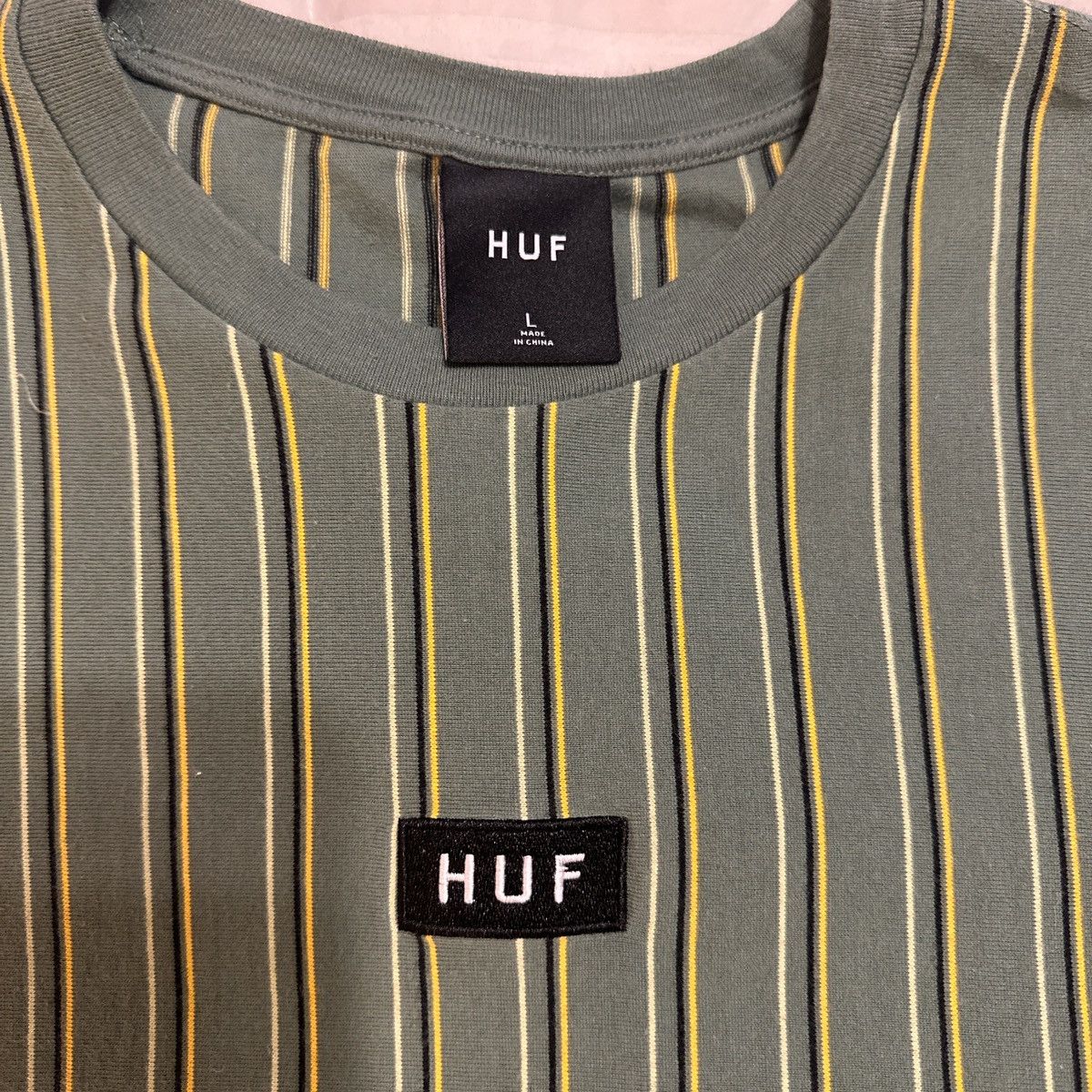 Huf Huf Green Striped T-Shirt Size US L / EU 52-54 / 3 - 3 Thumbnail