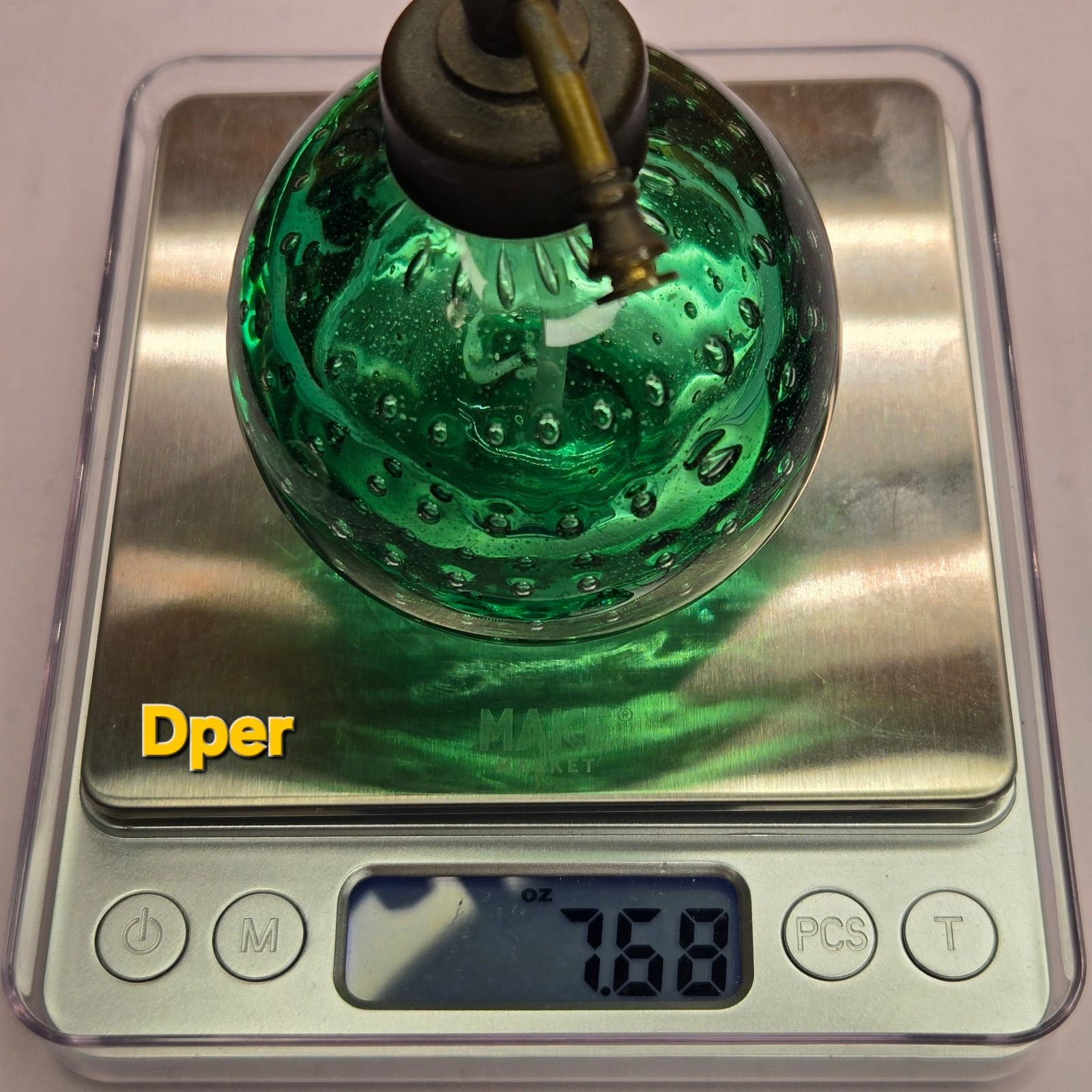 Murano Art Deco Emerald Bubble Glass Perfume Atomizer Hand Blown Size ONE SIZE - 11 Thumbnail