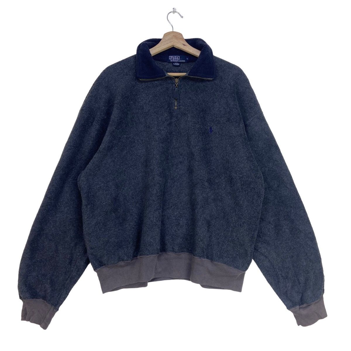 Polo Ralph Lauren Vintage Polo by Ralph Lauren Half Zipper Fleece Jacket Size US L / EU 52-54 / 3 - 3 Thumbnail