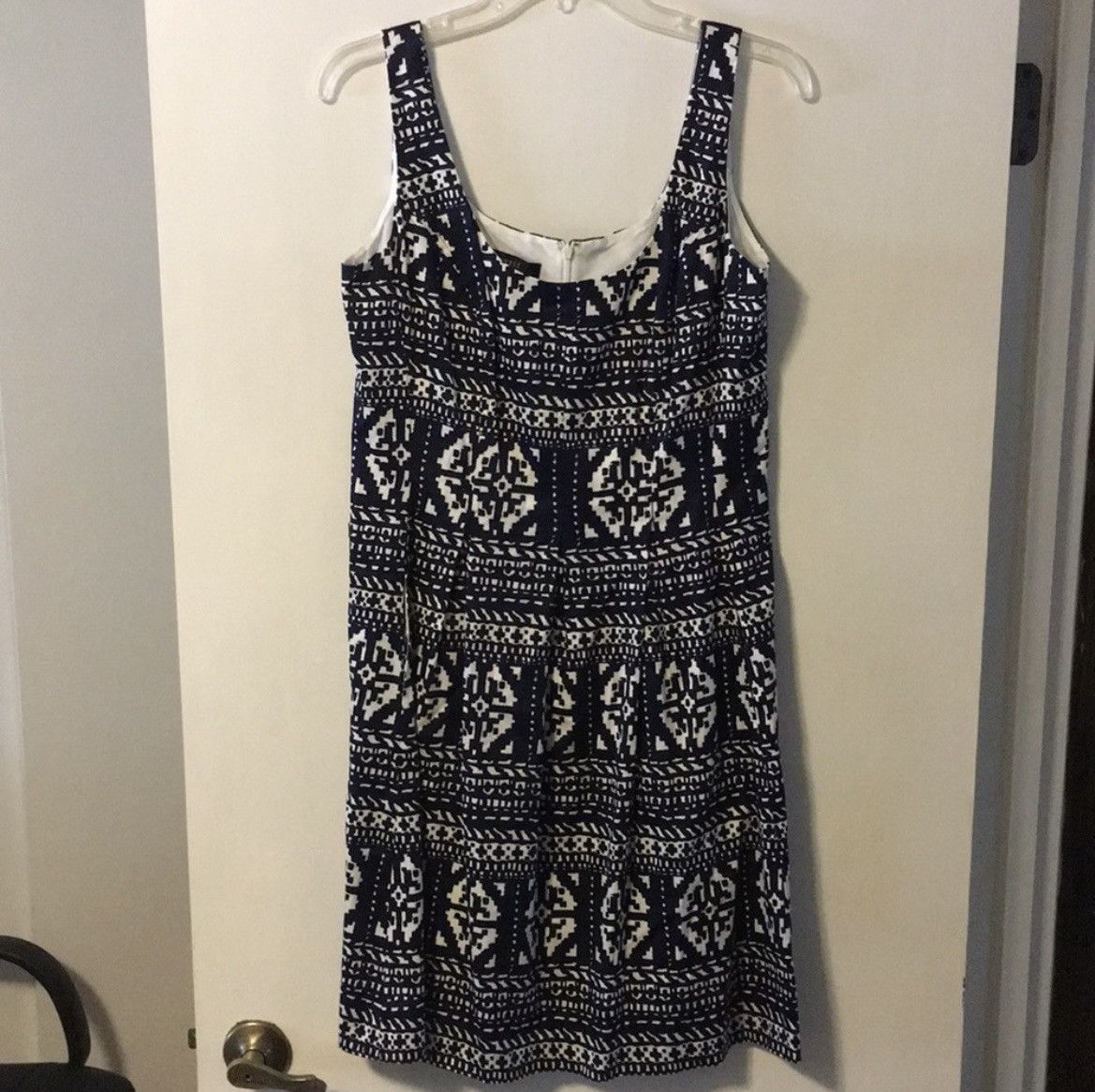 Nine West Nine West Black and White Patterned Dress Size L / US 10 / IT 46 - 1 Preview