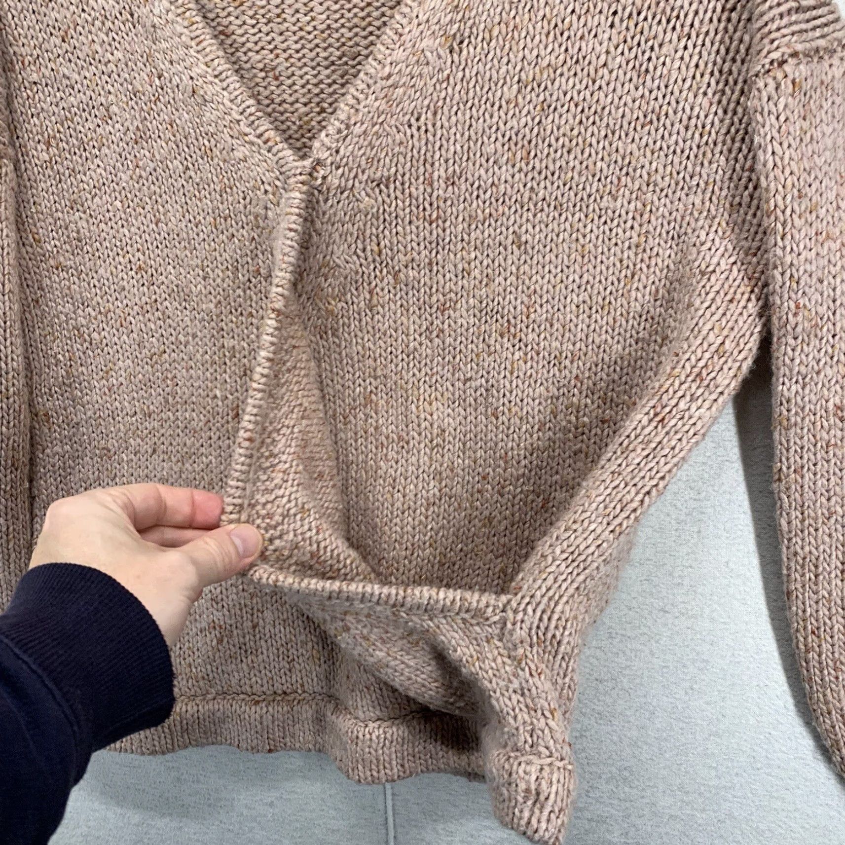 Madewell MADewell Light Pink Sweater Beresford Wrap Knit Wool Blend V-Neck Long Sleeve Women S Small Breathable Solid Size S / US 4 / IT 40 - 5 Thumbnail