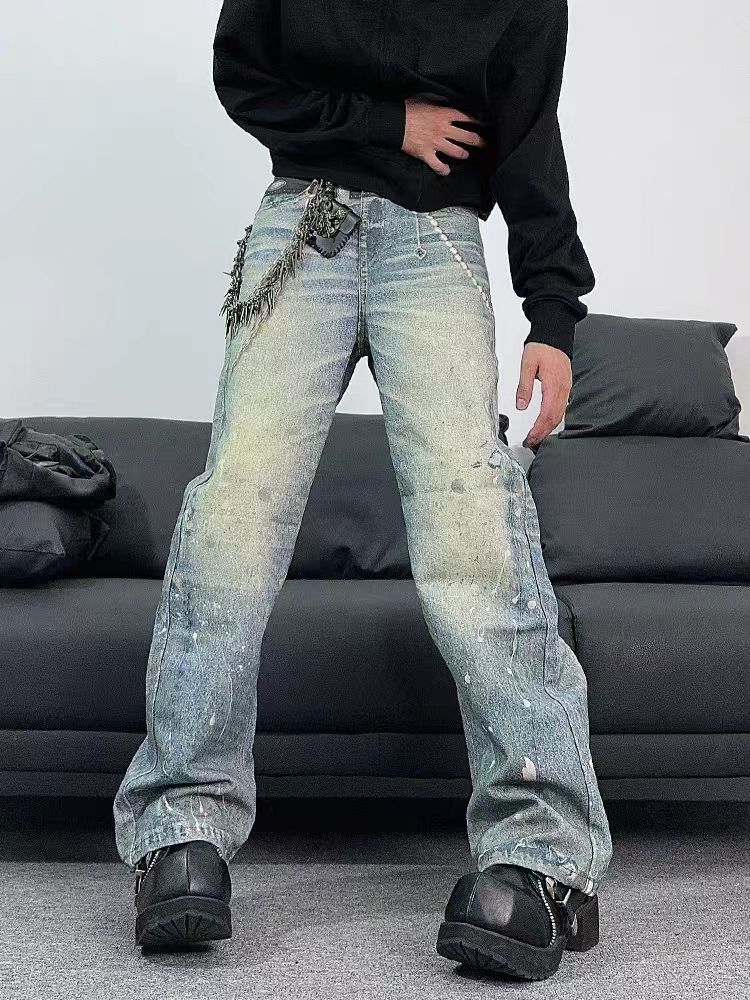 Japanese Brand × Jean Street wash baggy straight leg jeans Size US 32 / EU 48 - 5 Thumbnail