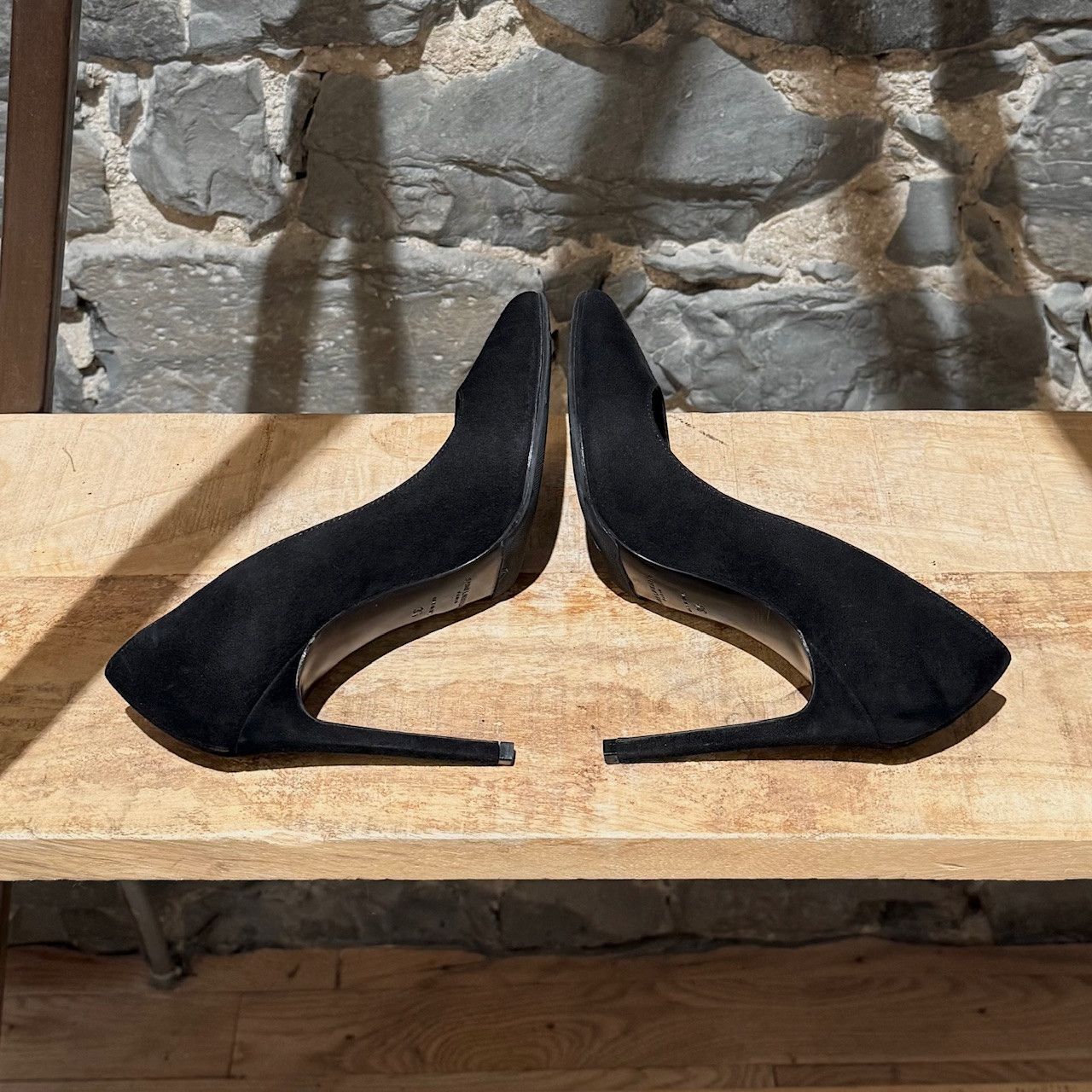 Saint Laurent Paris Saint Laurent Black Suede Paris 100 Pumps Size US 6 / IT 36 - 7 Thumbnail