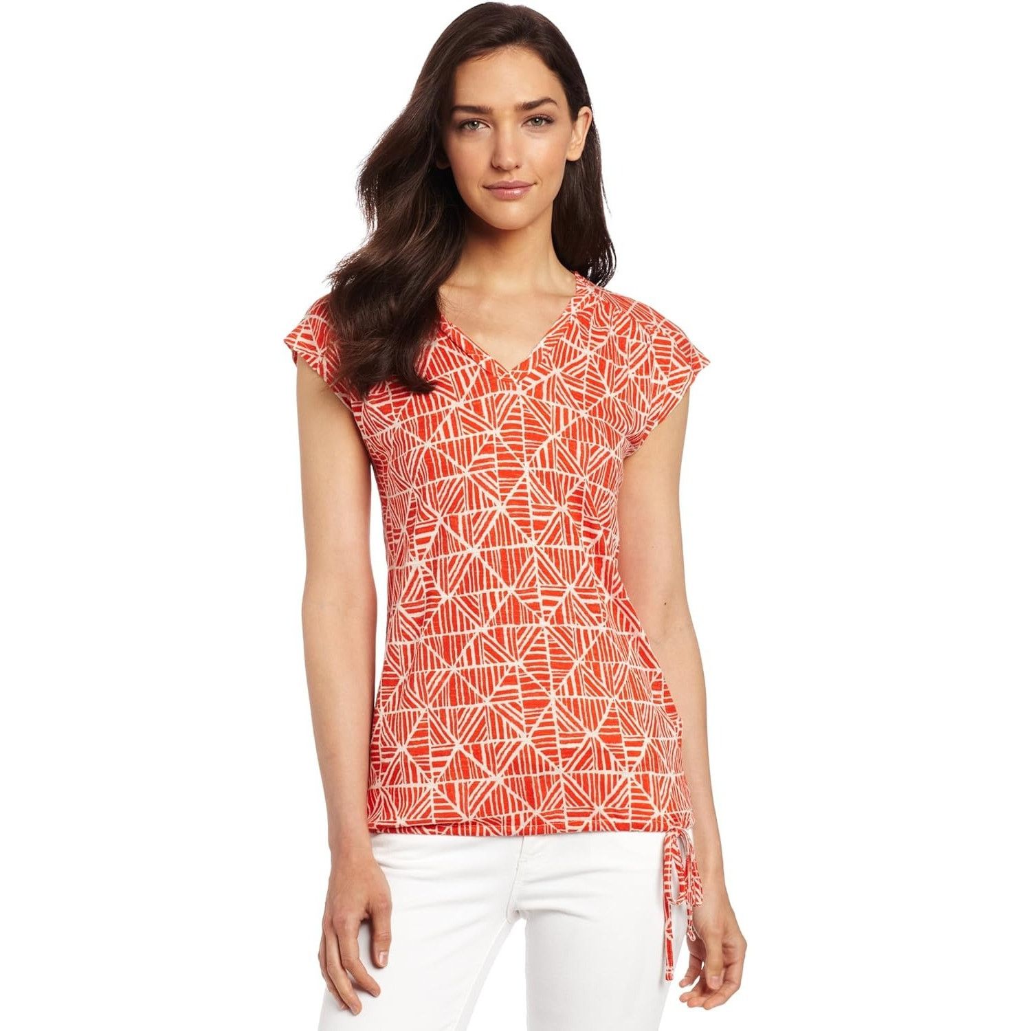 Lucky Brand Lucky Brand Marny Mosaic Tile Top Orange White Womens Medium Size M / US 6-8 / IT 42-44 - 8 Thumbnail