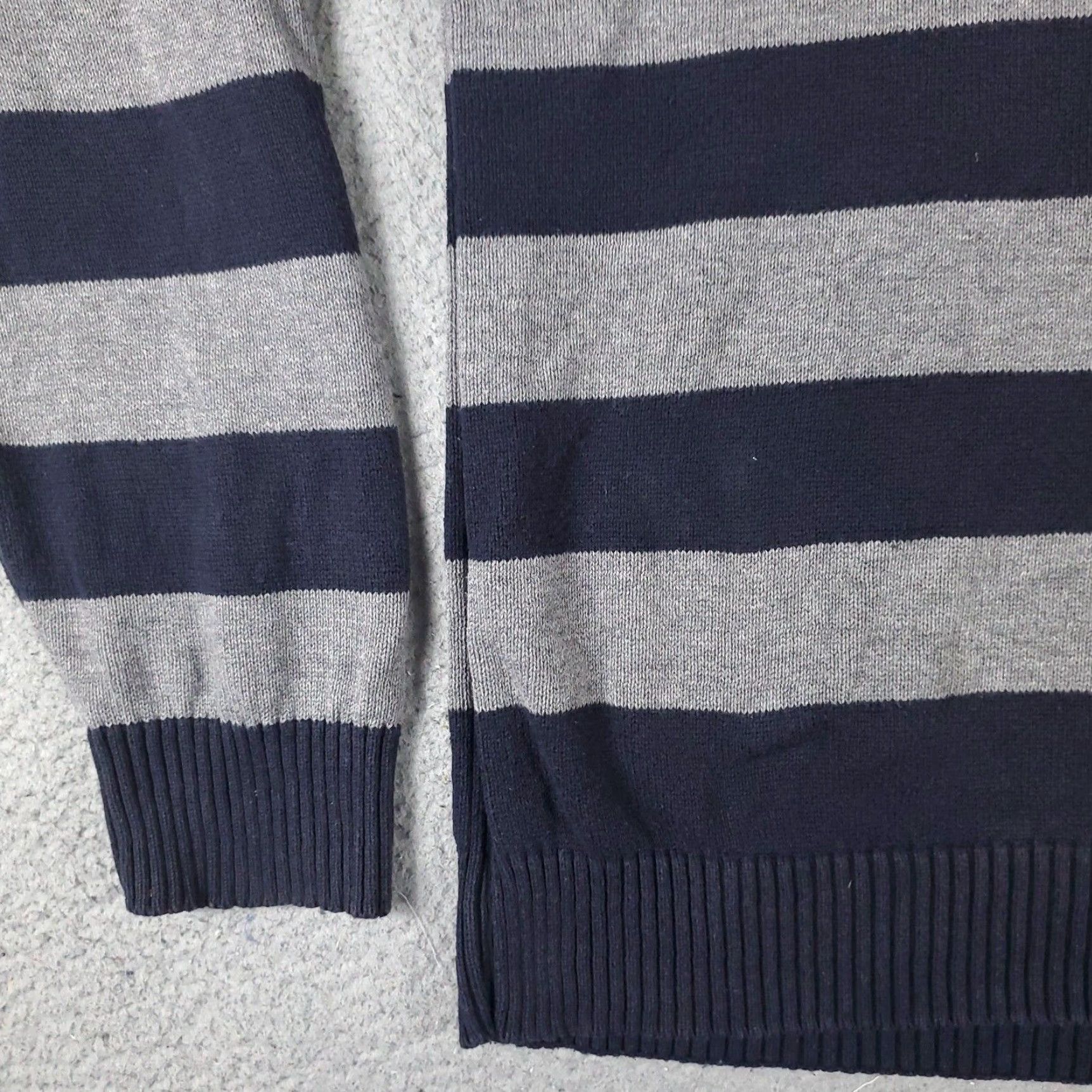 Nautica Nautica Sweater Mens XL Gray Striped 1/4 Zip Pullover Size US XL / EU 56 / 4 - 3 Thumbnail
