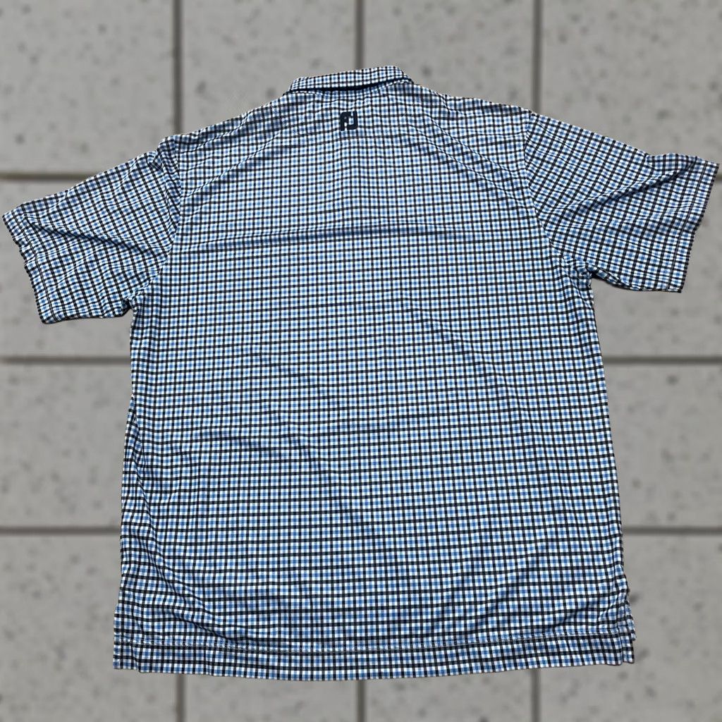 Footjoy FootJoy Polo Shirt Men L Blue Black Check Plaid Preppy Golf Jersey Stretch FJ L Size US L / EU 52-54 / 3 - 1 Thumbnail