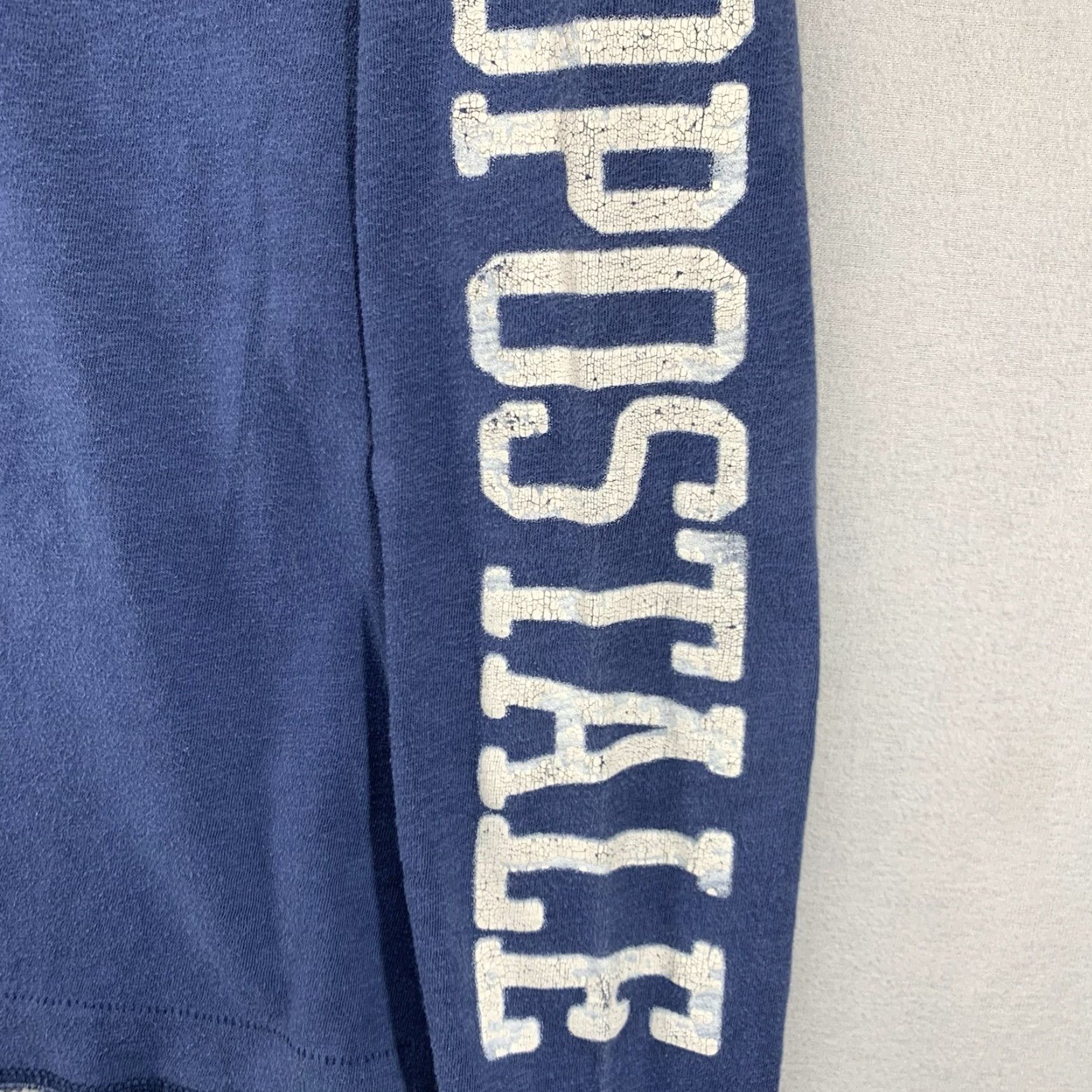 Vintage VINTAGE Aéropostale T-Shirt Mens L Blue Long Sleeve Distressed Graphic Print Ivy Adventure Time 90s Preppy Heavyweight Cotton Knit Embroidered Logo Size US L / EU 52-54 / 3 - 7 Thumbnail