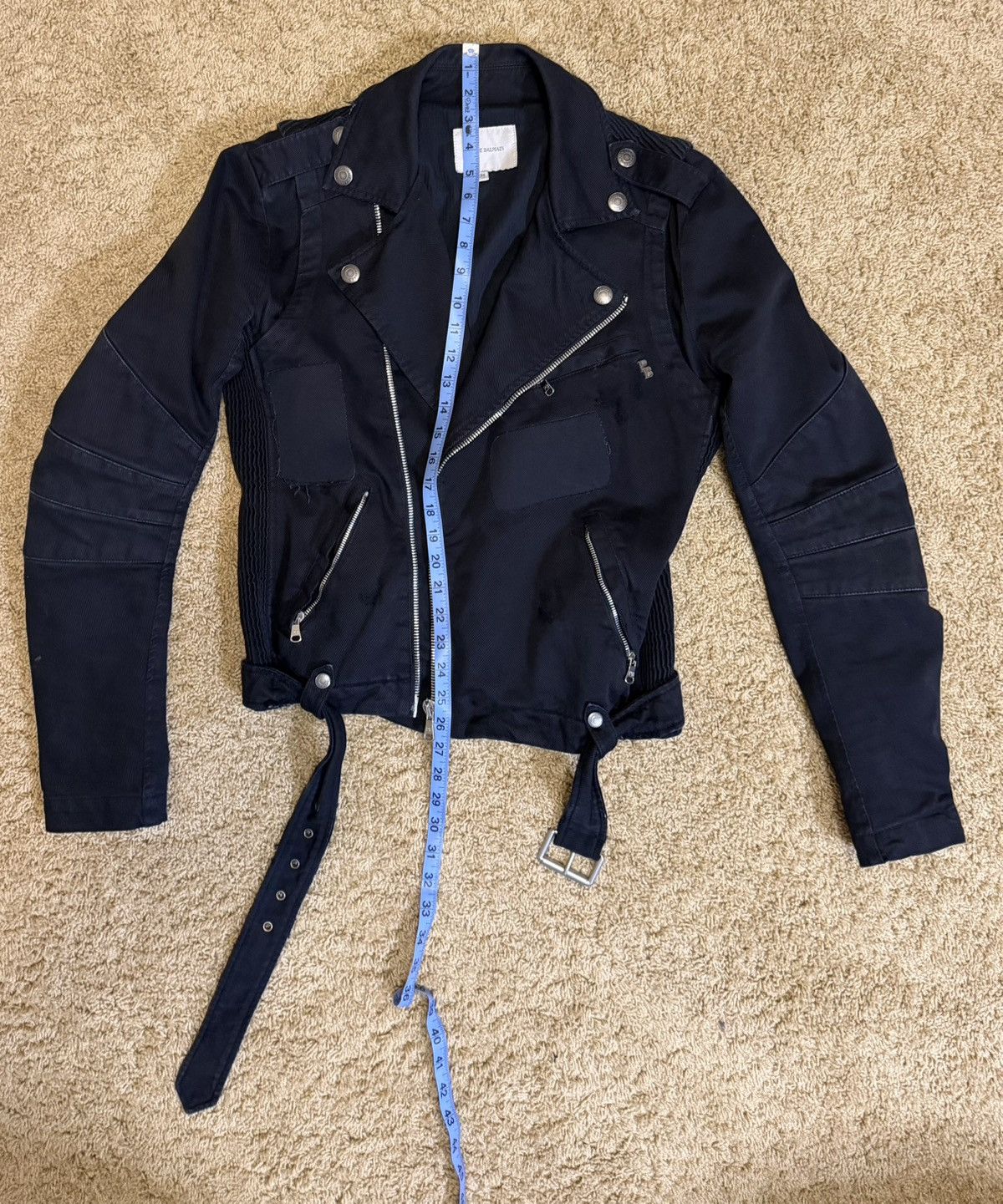Pierre Balmain Pierre Balmain Cotton Moto Jacket Size US XXS / EU 40 - 10 Thumbnail