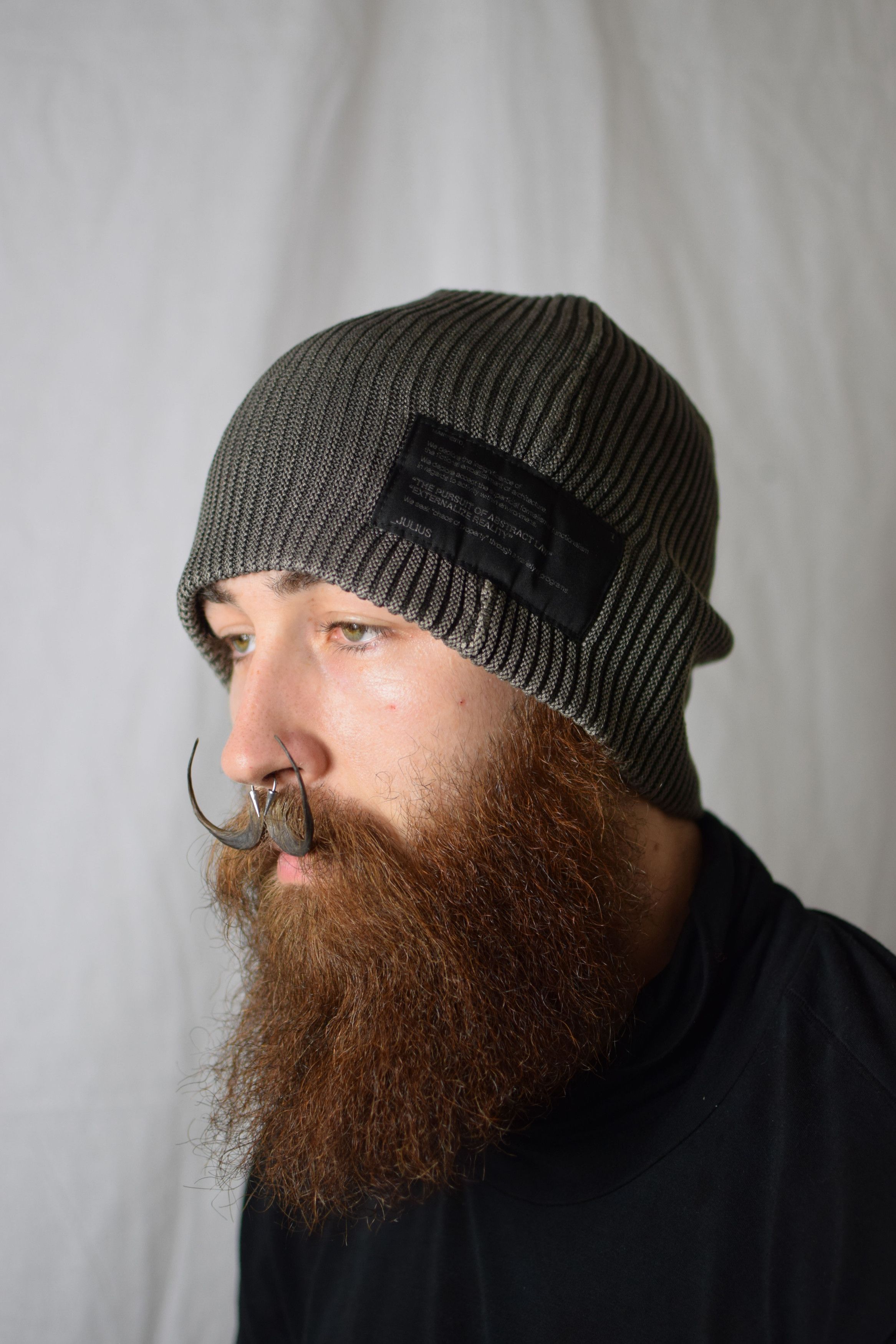 image of Julius Ss08 Silk Yarn Knit Cap - 217Acu21 in Dust, Men's