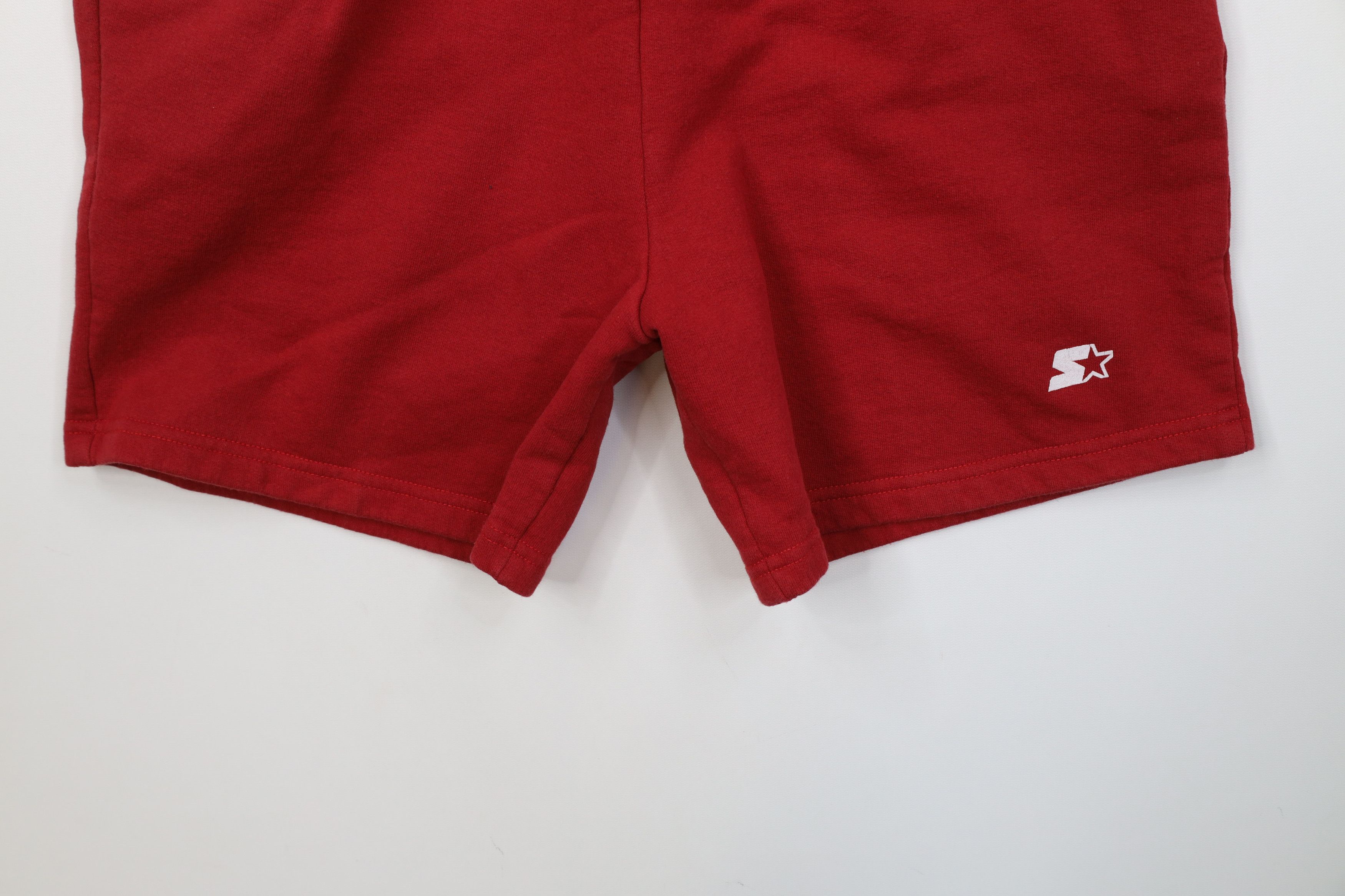 Starter Vintage 90s Starter Faded Above Knee Sweatpants Shorts Red Size US 34 / EU 50 - 4 Thumbnail