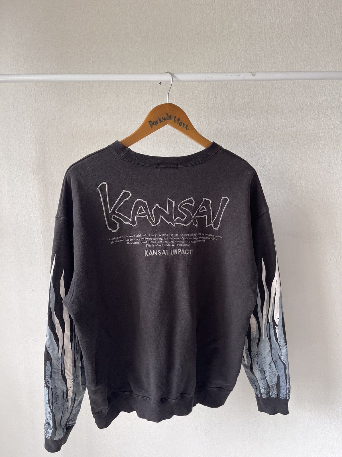 Designer × Japanese Brand × Kansai Yamamoto 90s Kansai Yamamoto Flame Sweatshirt Size US L / EU 52-54 / 3 - 7 Thumbnail