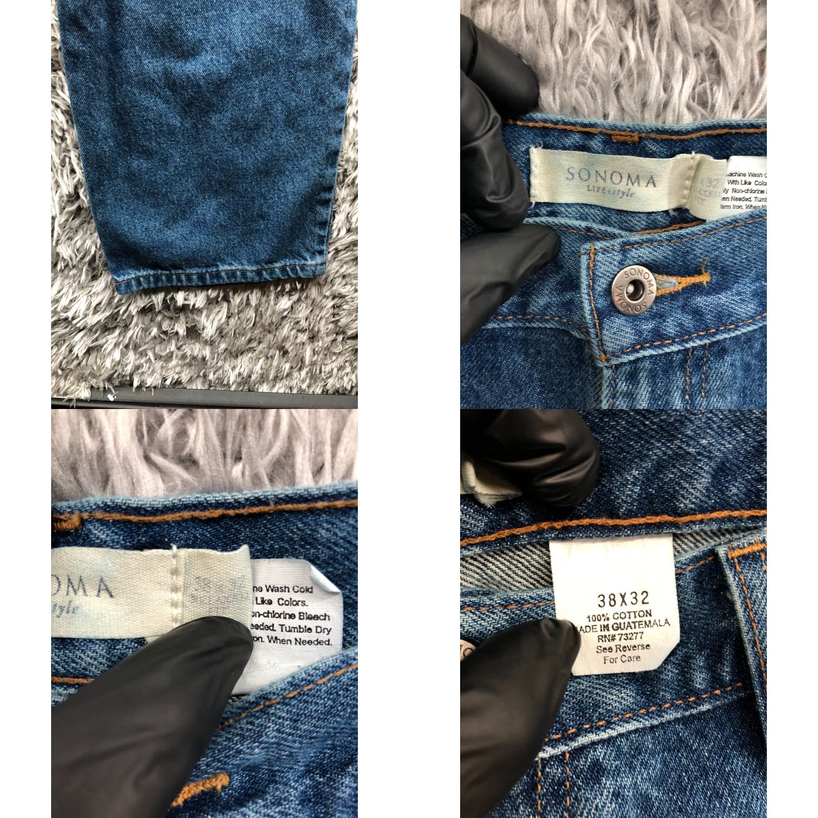 Vintage Sonoma Jeans Size 38x32 Mens Straight Mid Rise Blue Denim 5-Pocket Regular Waist Comfort Size US 38 / EU 54 - 8 Thumbnail