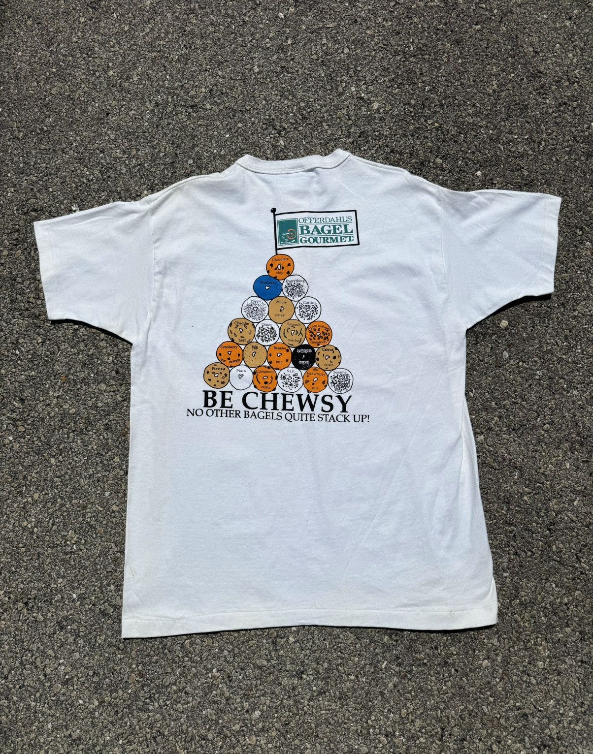 Anvil 90s vintage Be Chewsy John Offerdahl autographed bagel shop Size US XL / EU 56 / 4 - 2 Thumbnail
