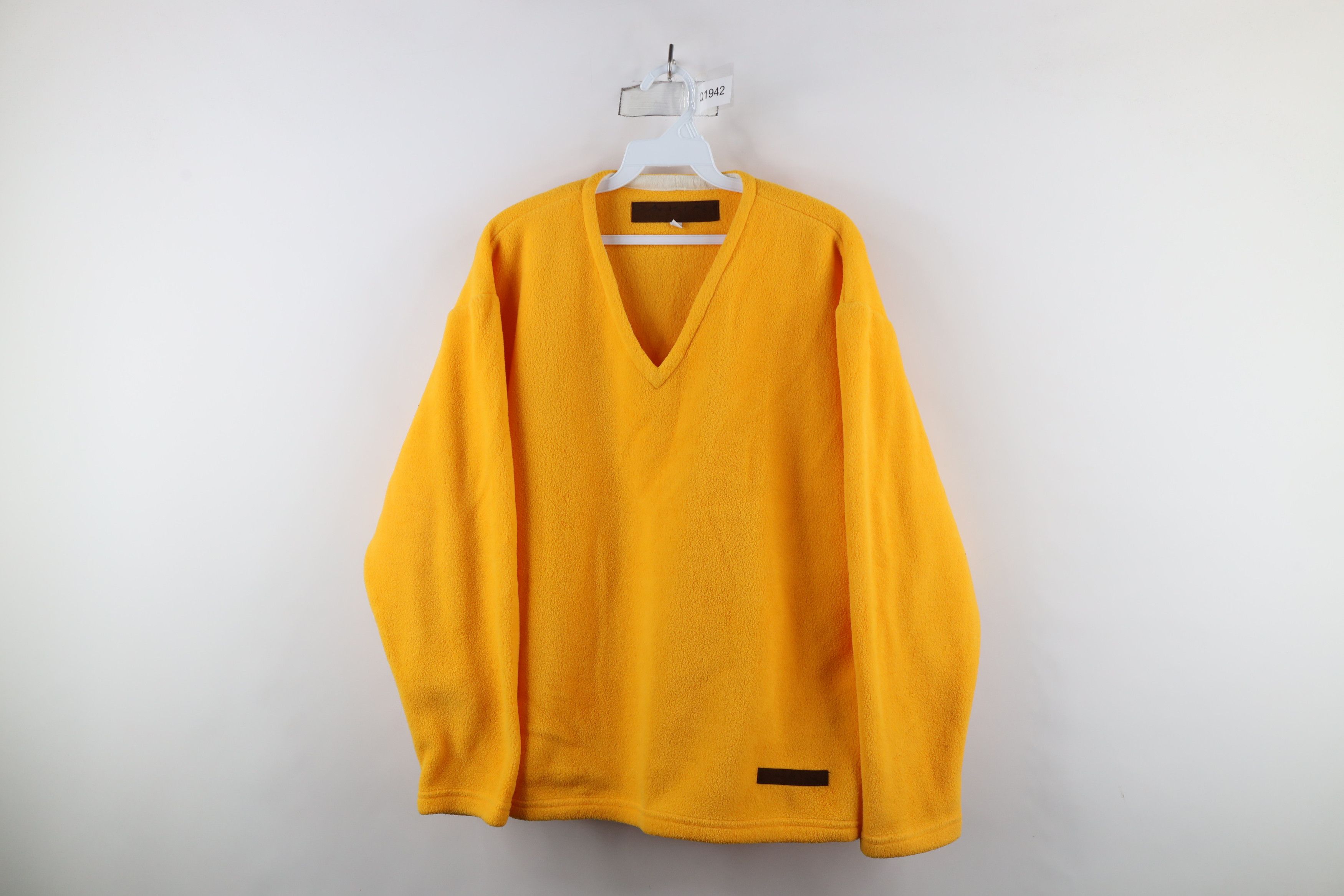 Vintage Vintage 90s Streetwear Blank Fleece V-Neck Sweater USA Size S / US 4 / IT 40 - 1 Thumbnail