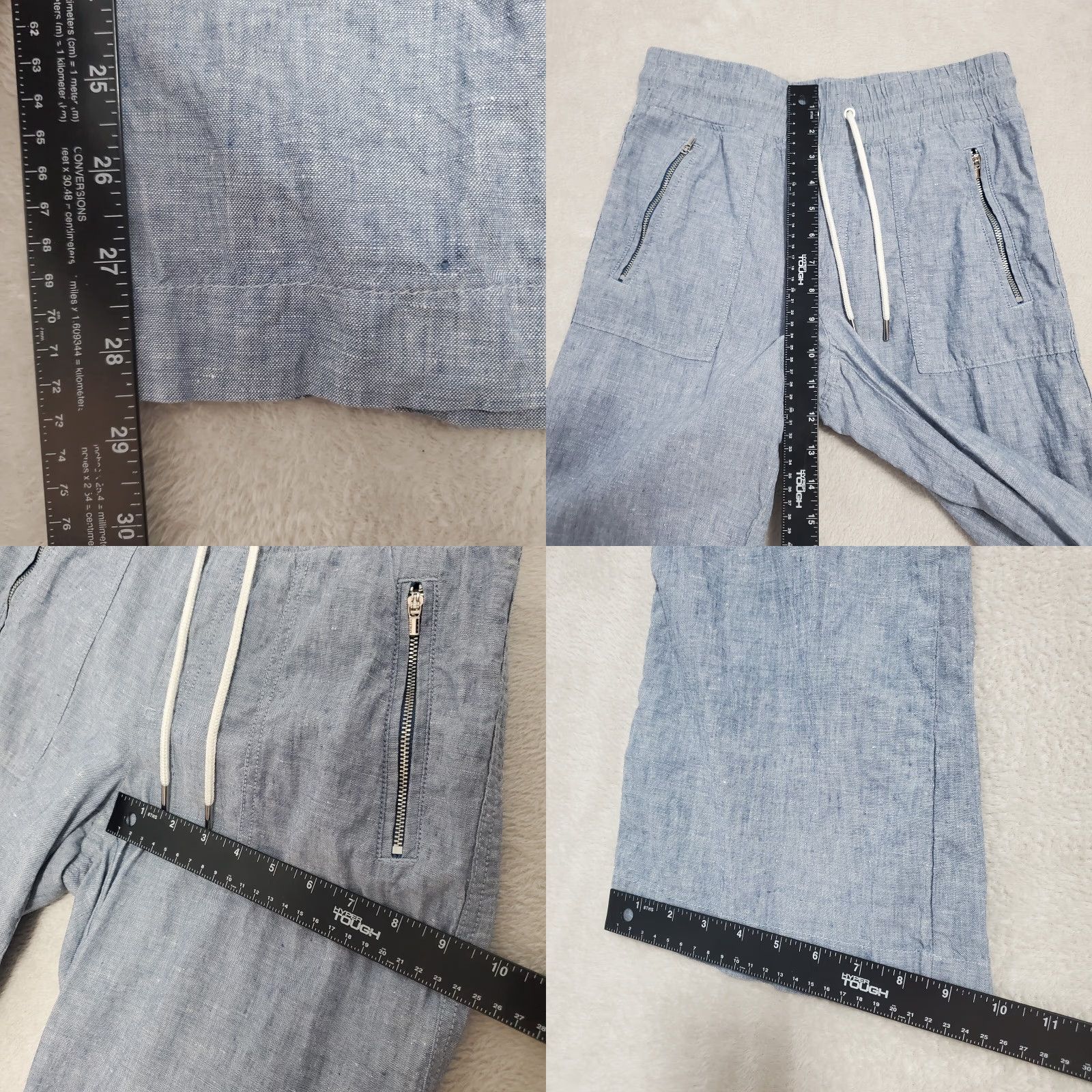 Athleta Athleta Pants Women 4 Blue Cabo Linen Wide Leg Elastic Waist Zip Pockets Beachy Size 27" / US 4 / IT 40 - 8 Thumbnail